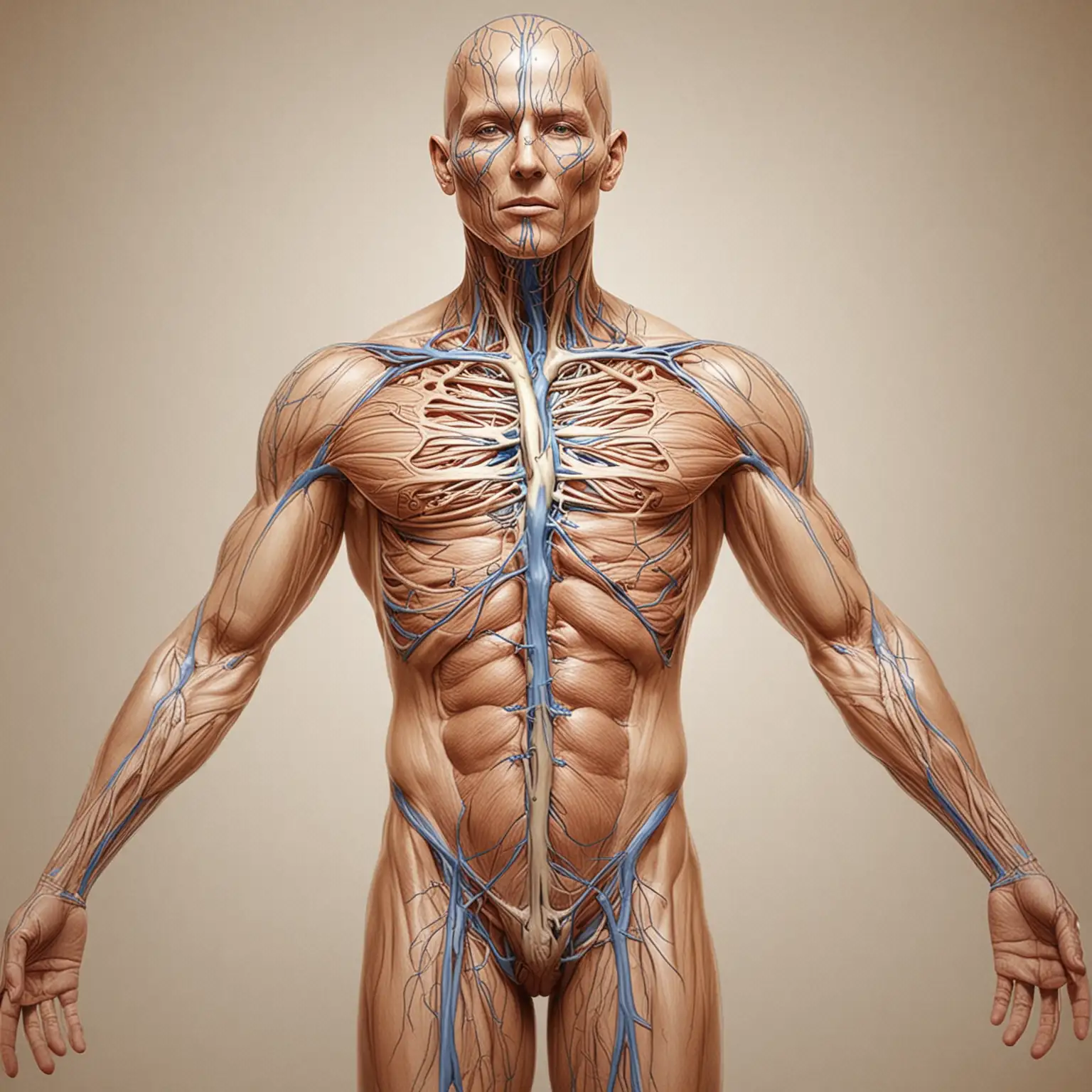 Detailed Illustration of the Human Lymphatic System