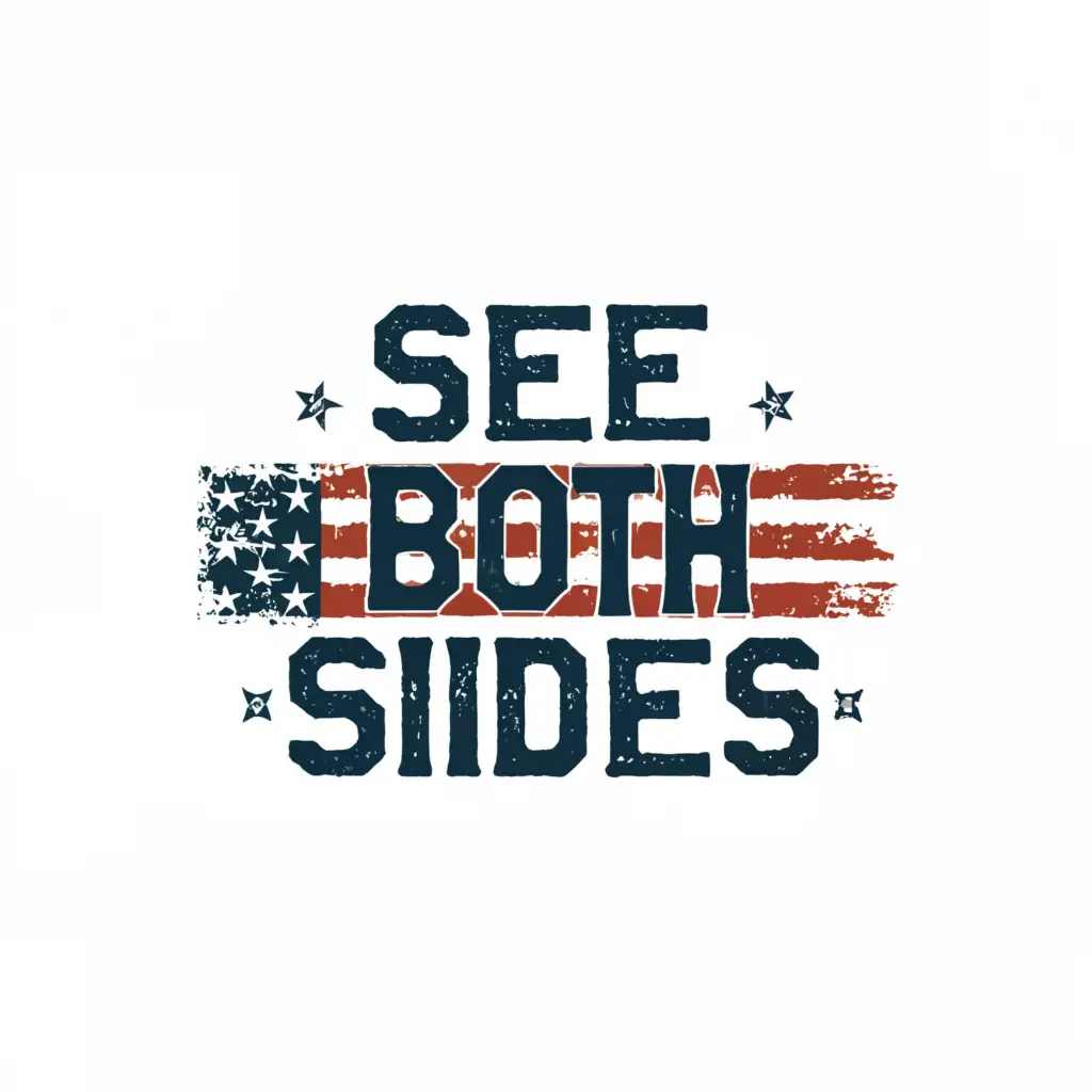 a logo design,with the text "See Both Sides", main symbol:American Flag,Moderate,be used in Entertainment industry,clear background