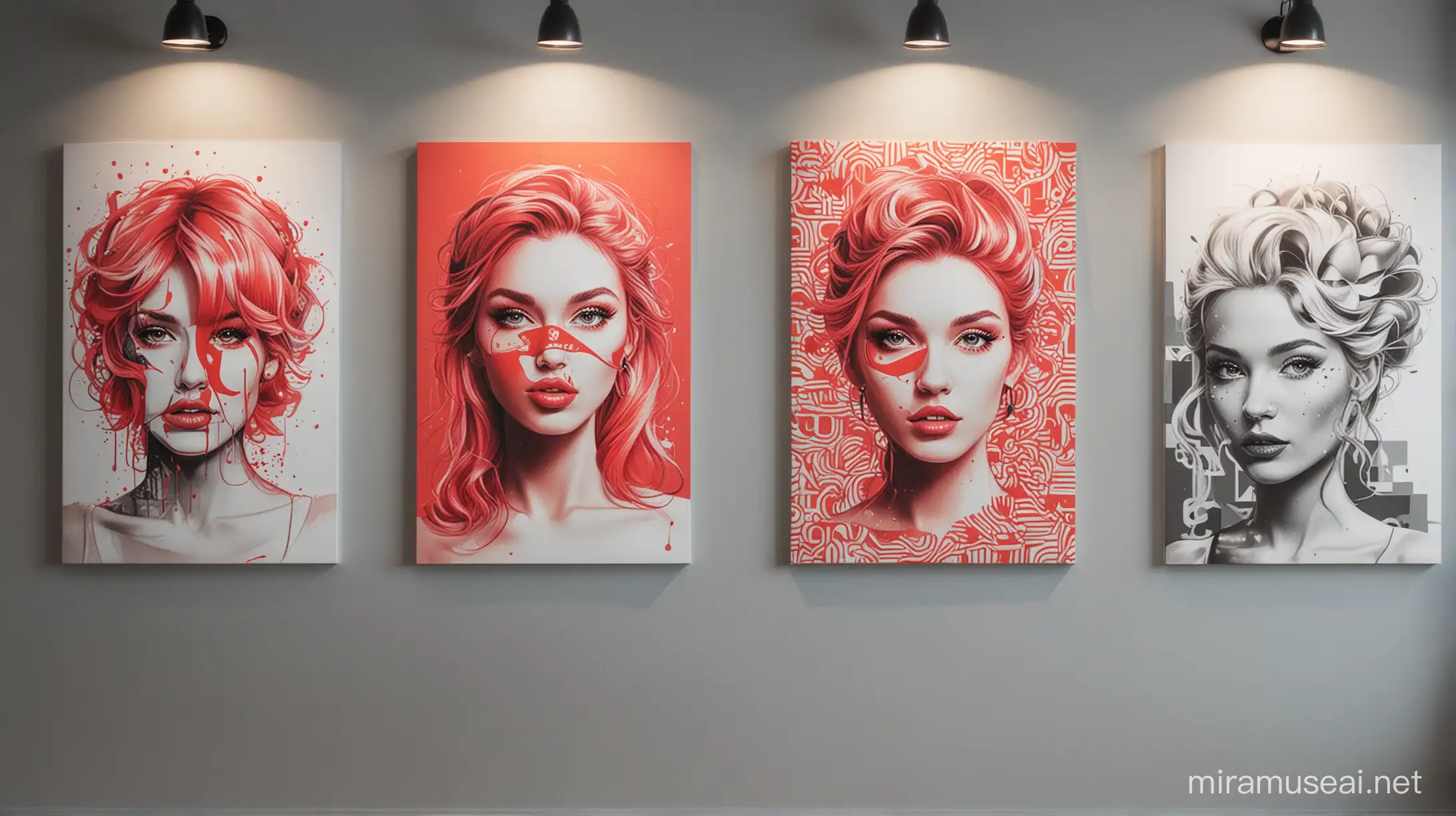 3 wall art featuring for creative agency
 