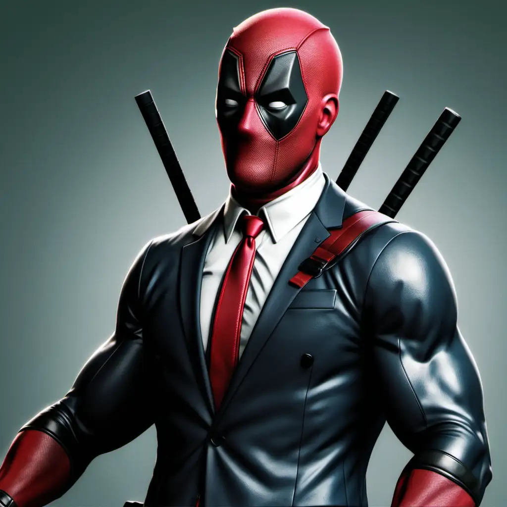 Deadpool Business Suit Portrait Merc with a WhiteCollar Twist