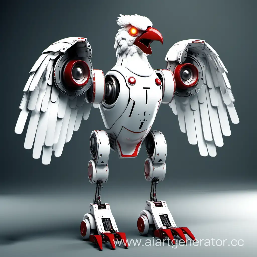 Futuristic-White-Robot-Eagle-with-ChickenLike-Legs-and-Red-Cylinder-reminiscent-of-Five-Nights-at-Freddys