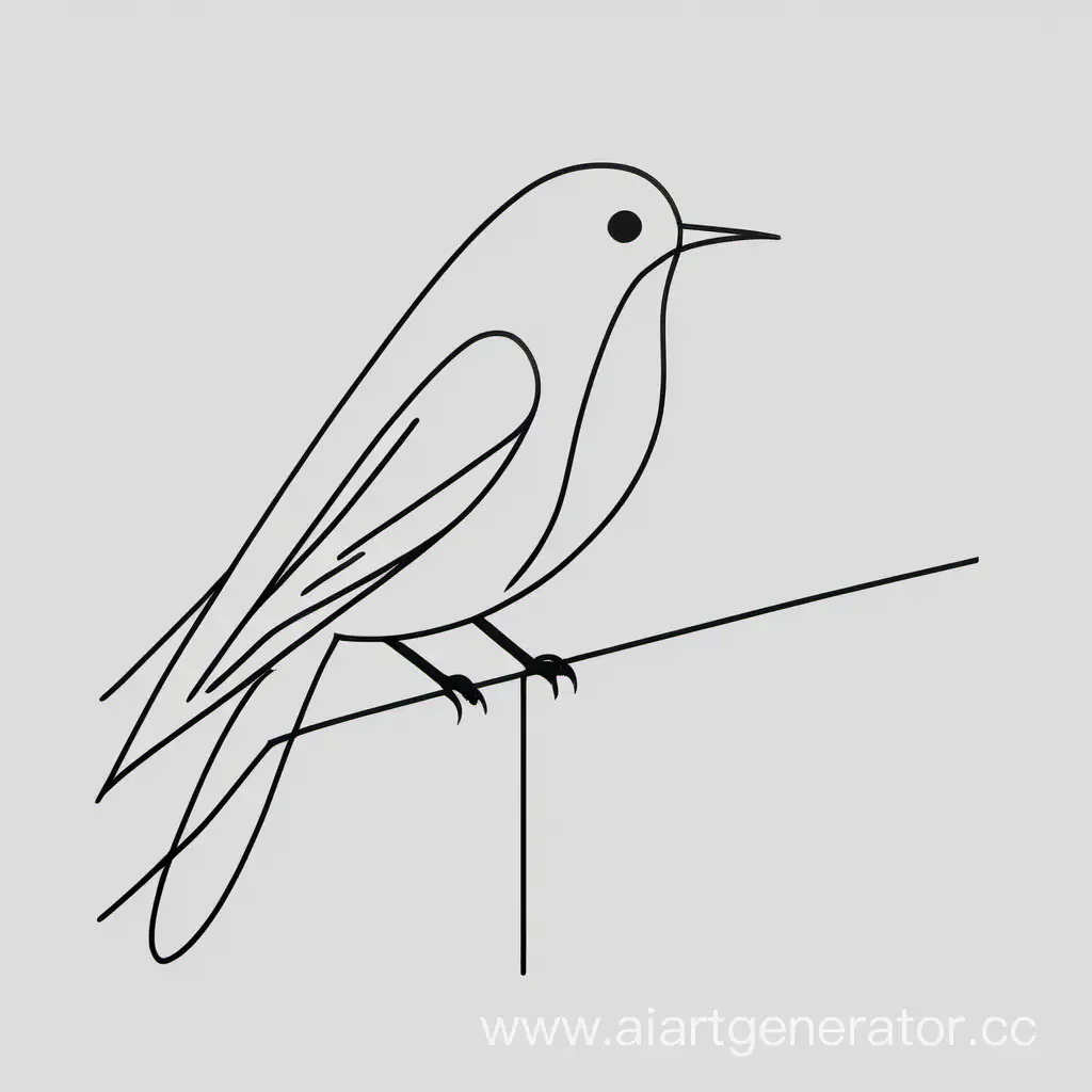 Elegant-Bird-Artwork-in-Single-Stroked-Lines