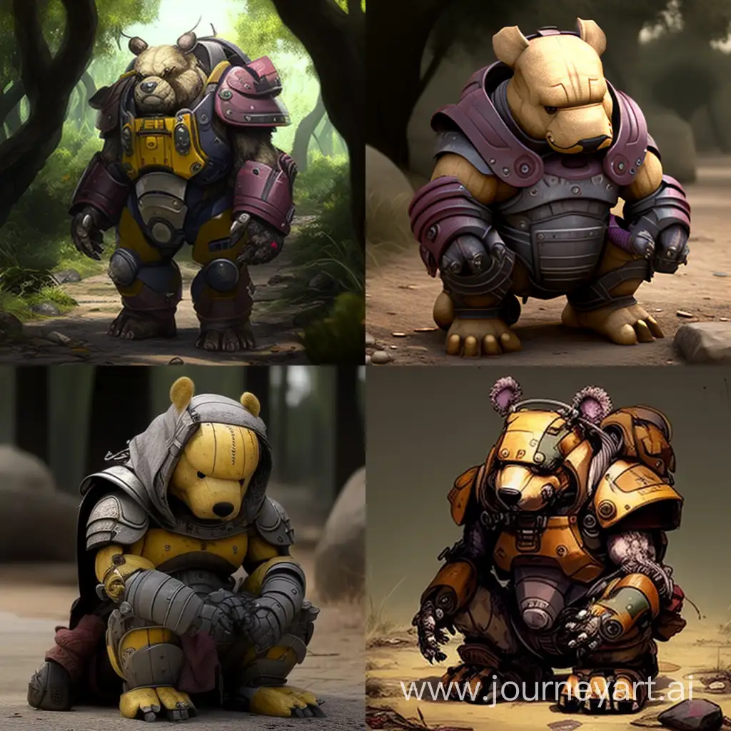 Winnie the Pooh in 40k power armor