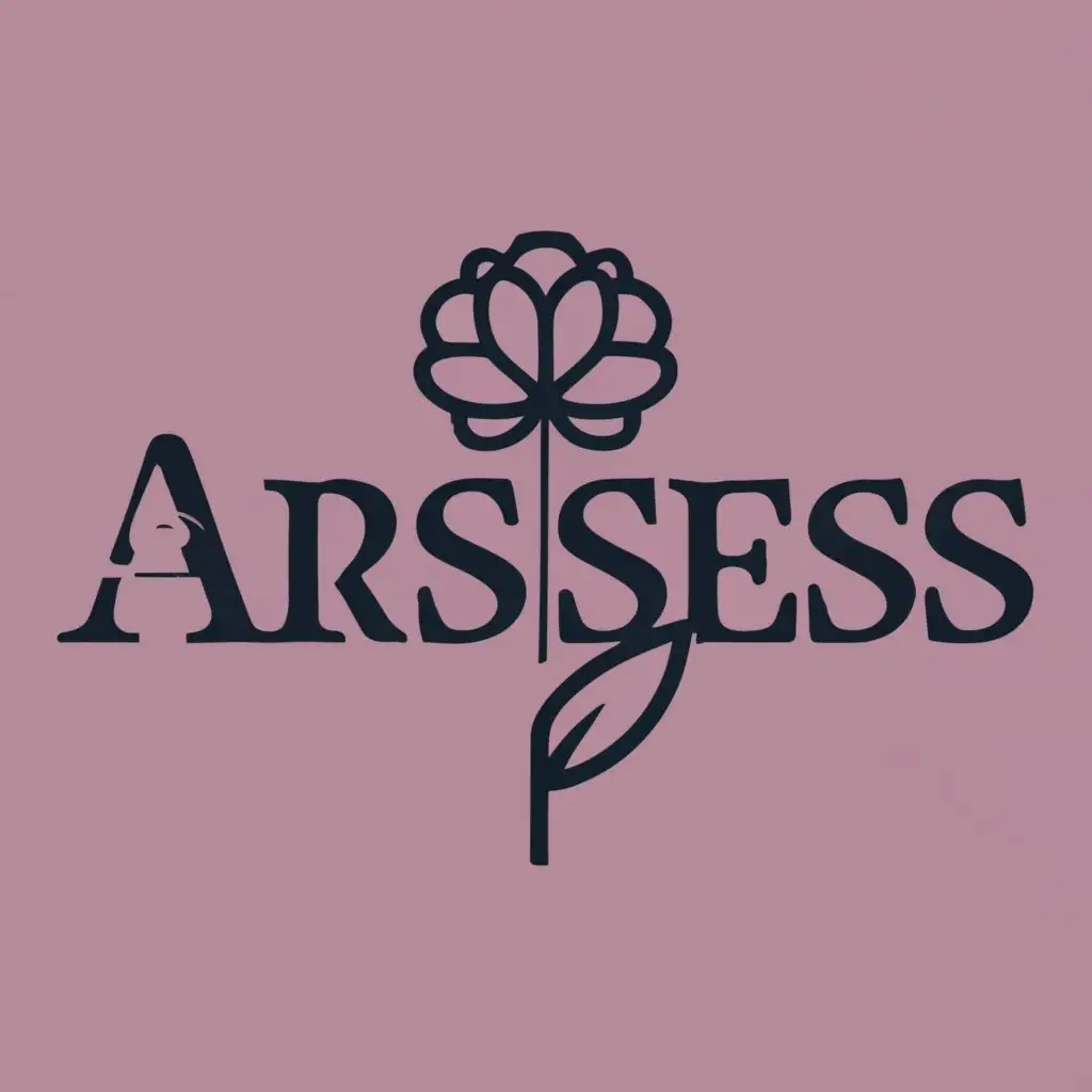 logo, Like a flower, with the text "Arsess", typography
