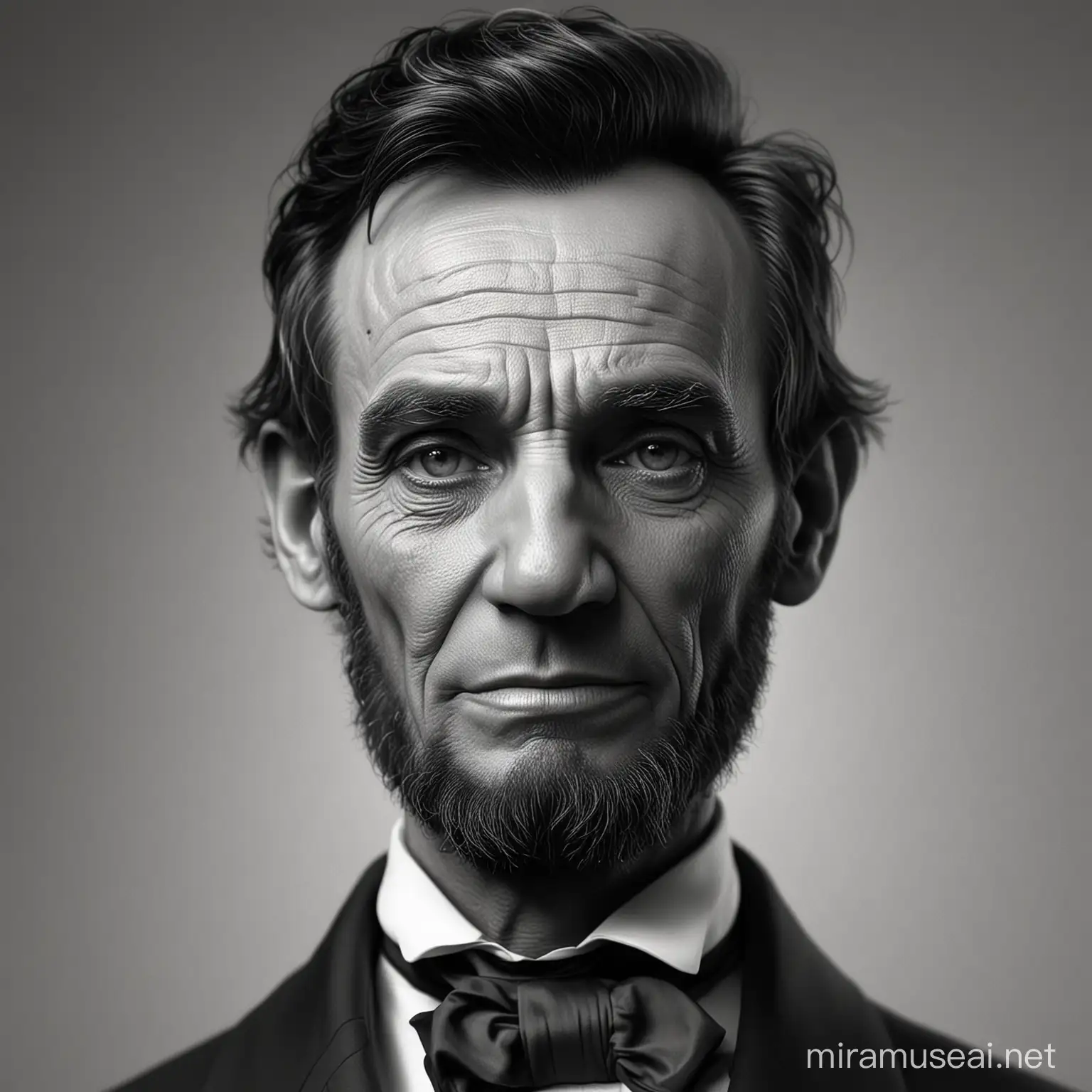 Abraham Lincoln 4K Ultra Realistic Portrait in Black and White