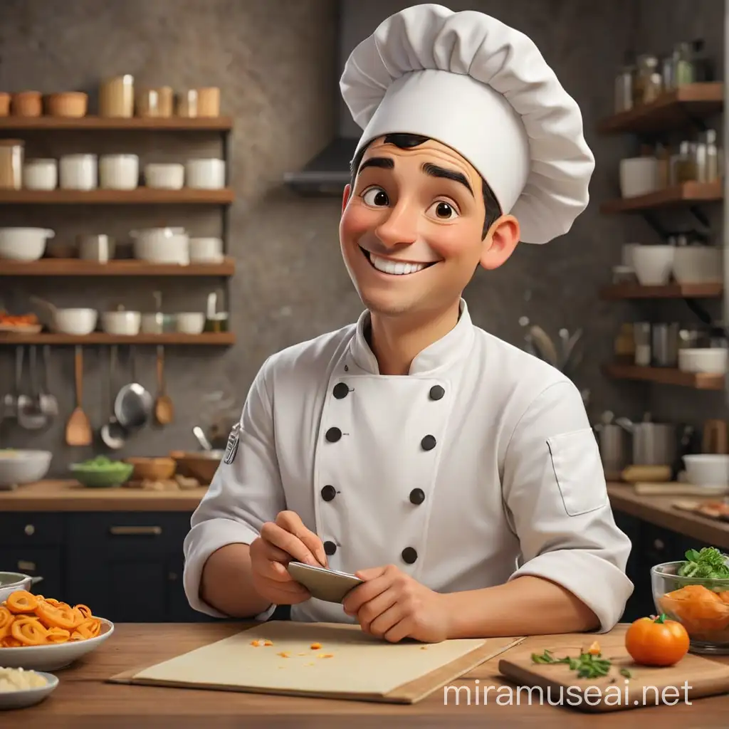 Chef smiling wanting a user to add a recipe