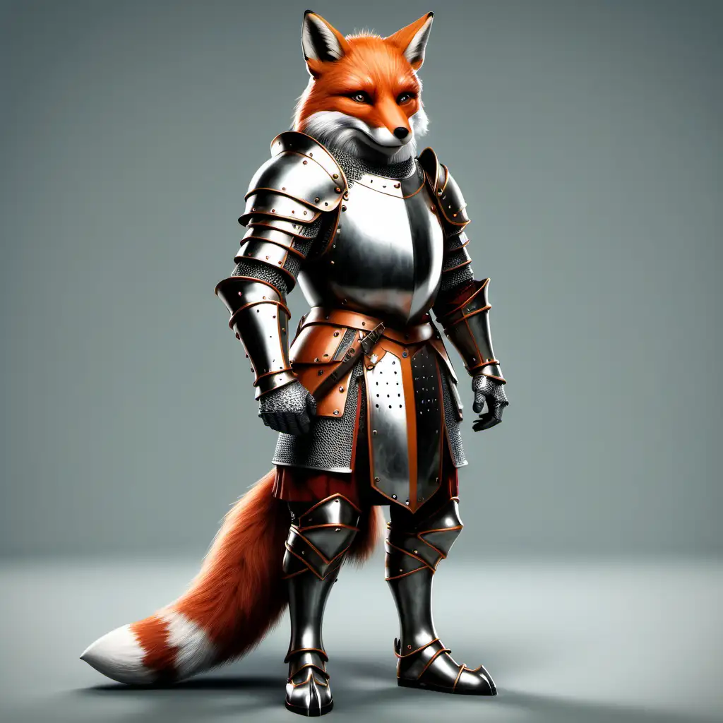 Realistic Fox Medieval Knight Full Height Art