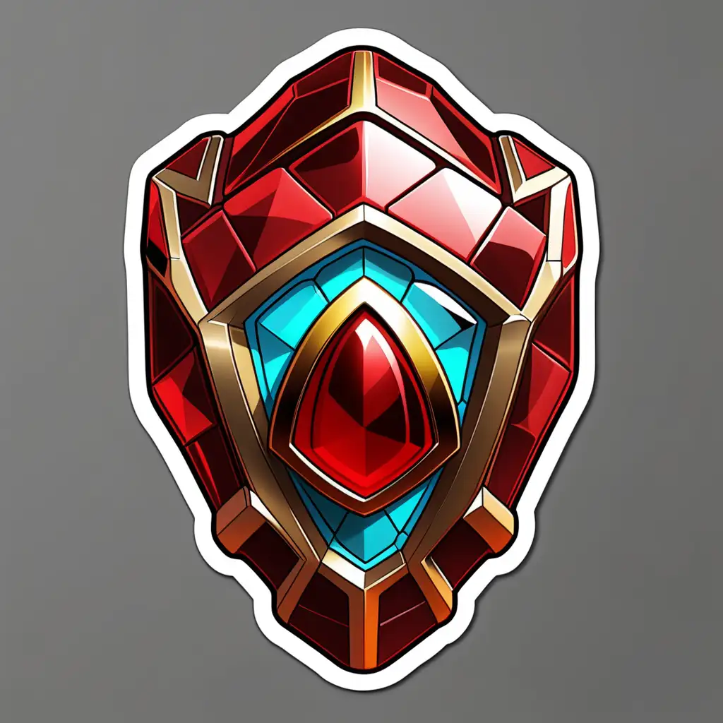 marvel red infinity stone sticker with a clear background