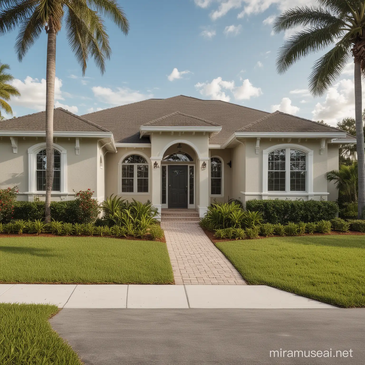 create a realistic photo of a Florida home for sale