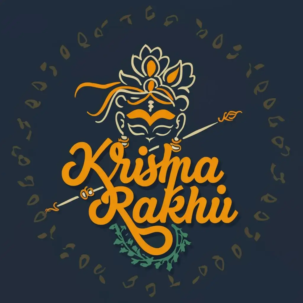logo, Rakhi, Krishna, with the text "Krishna rakhi", typography