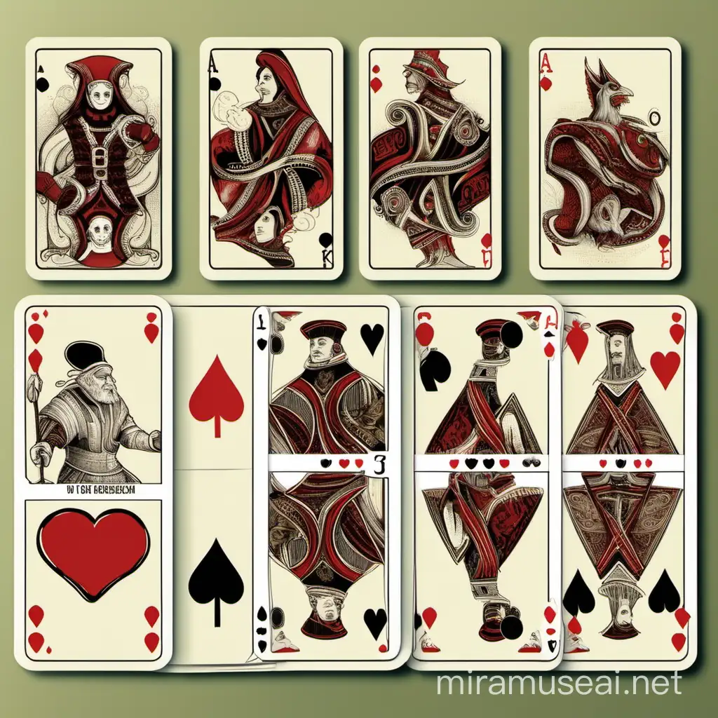 Whimsical Playing Card Designs A Collection of Unique Storytelling Images
