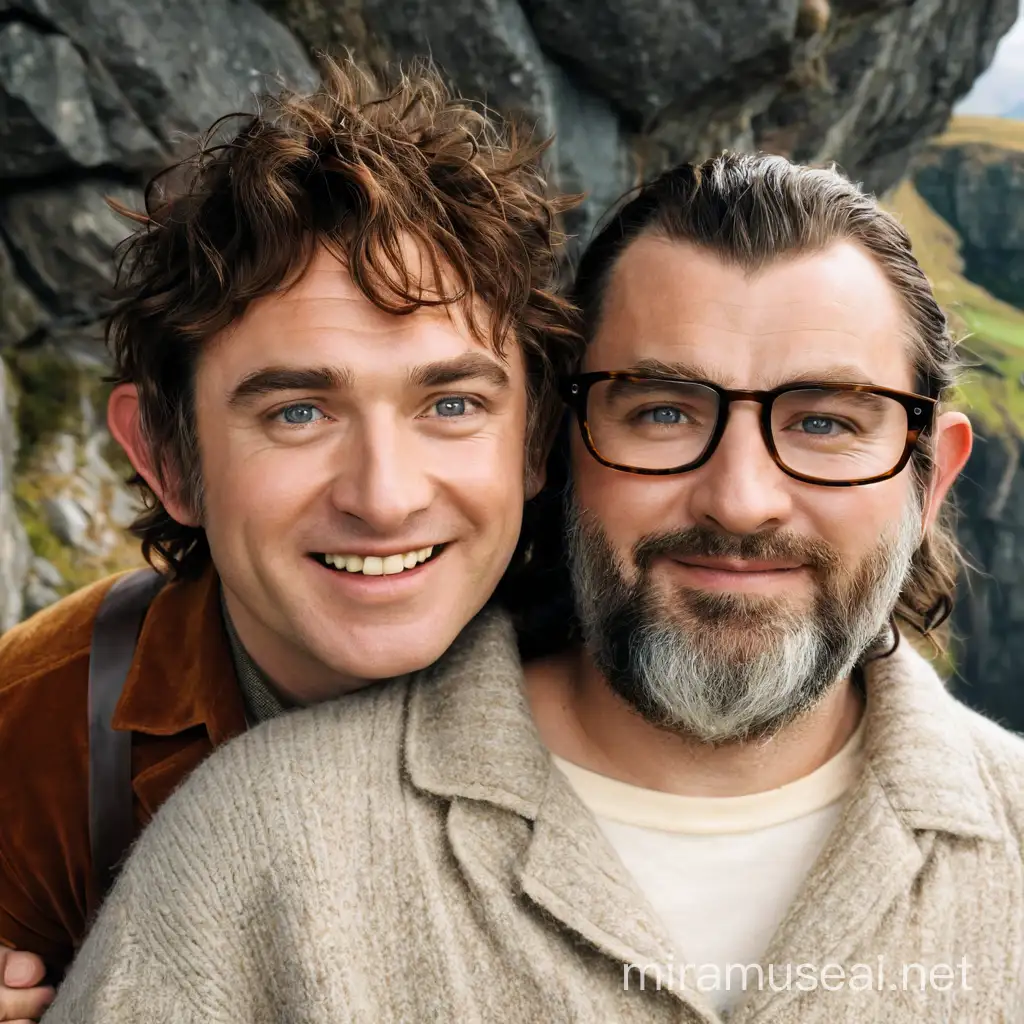 Make these two men hobbits from lord of the rings