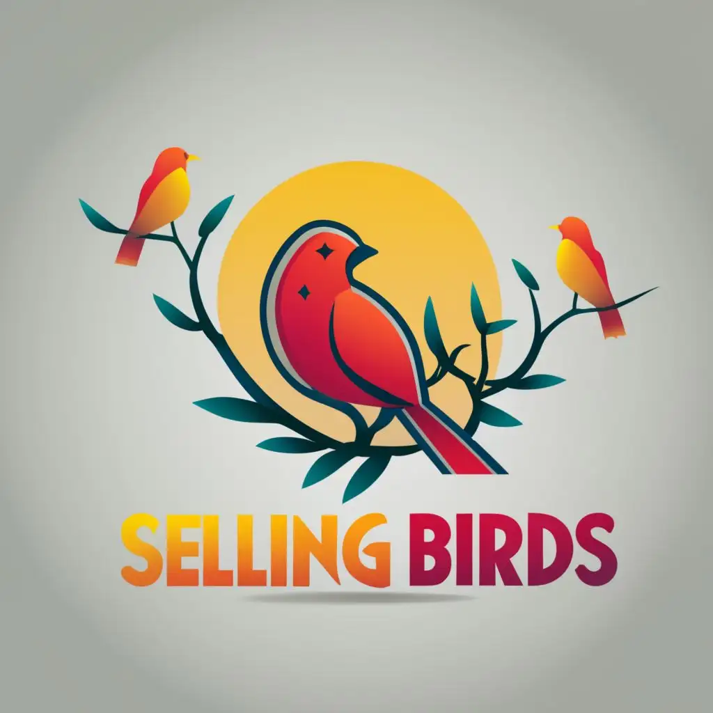 logo, gradient colour, TYPOGRAPHY, WITH BIRDS, UPPER AND LOWER CASE., with the text "SELLING BIRDS KOLKATA", typography, be used in Home Family industry