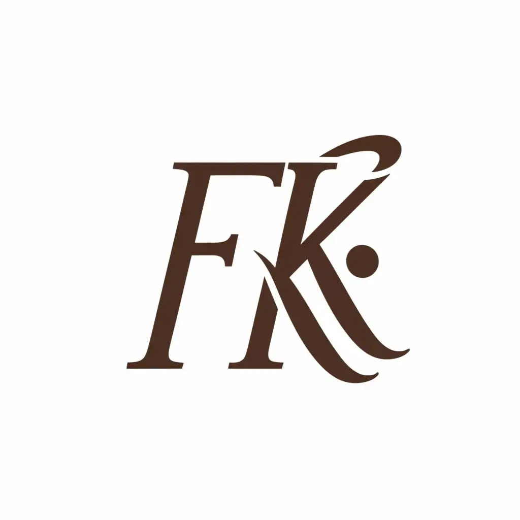logo, FK, with the text "Fatima zahra khalid", typography