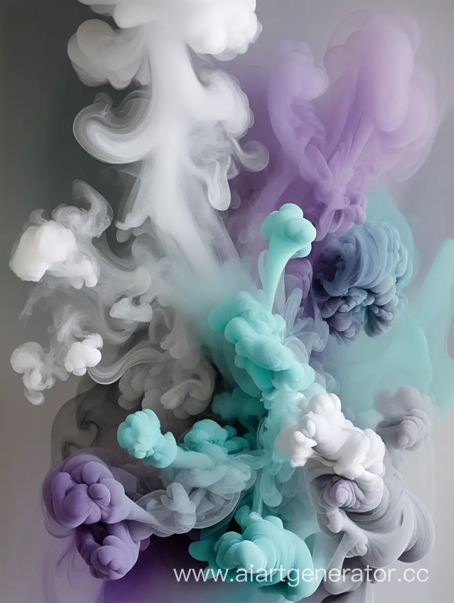 Abstract-Fusion-of-Gray-White-Lilac-and-Turquoise-Colors-with-Smoky-Abstraction