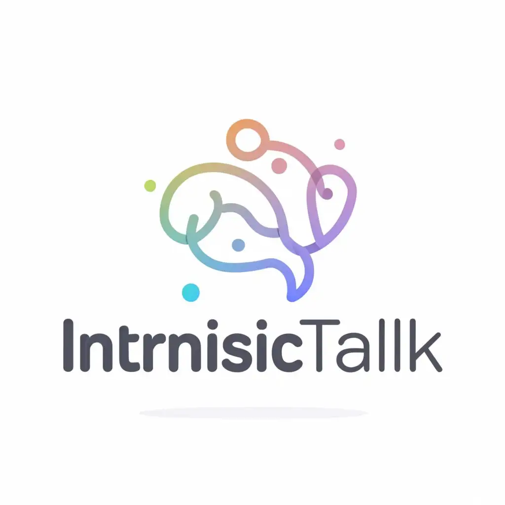 a logo design,with the text "intRinsic talk  ", main symbol:human brain calmness,Minimalistic,be used in Education industry,clear background