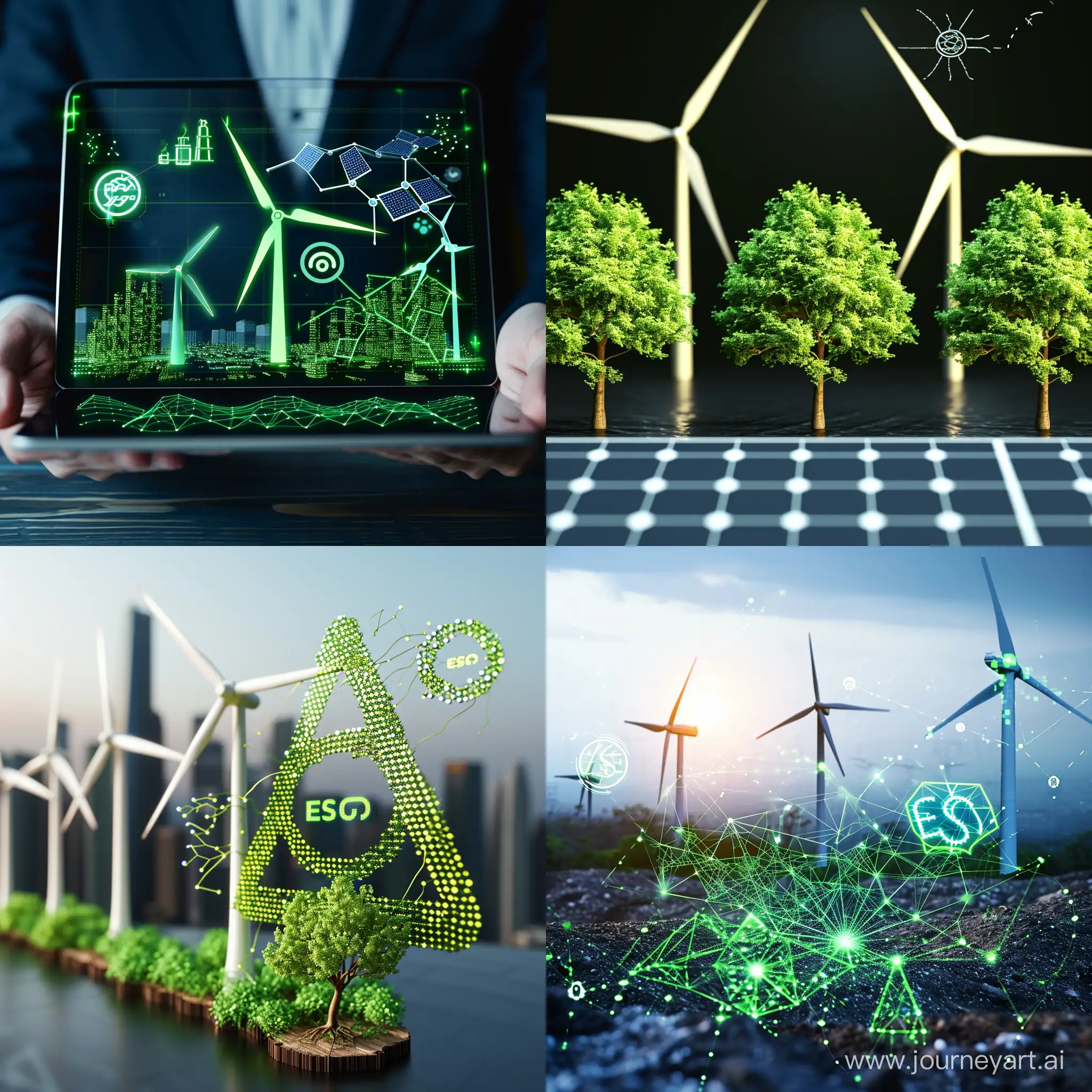 ESG green energy sustainable industry concept Generative ai
