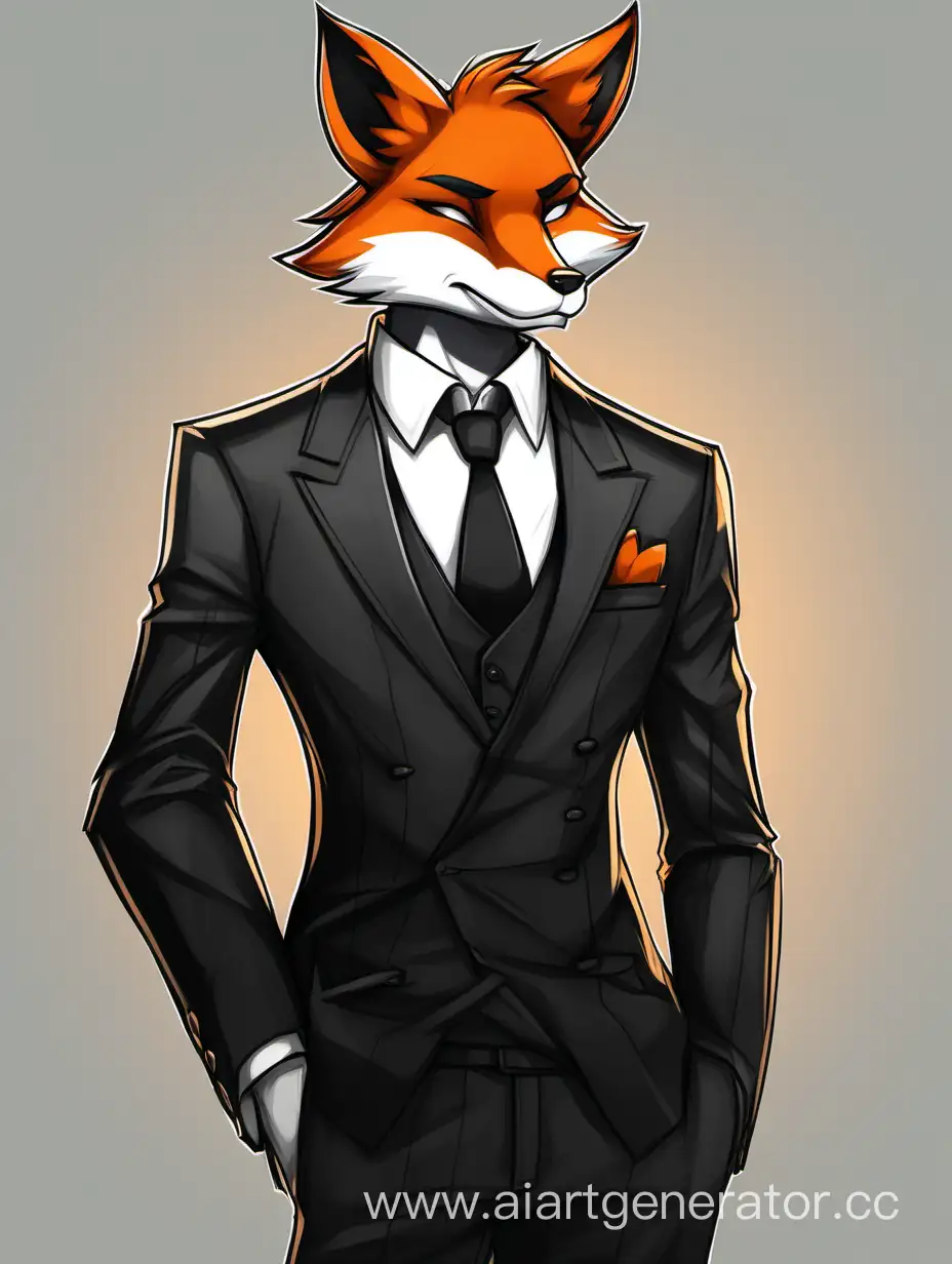Sleek-Fox-Dressed-in-Elegant-Black-Suit