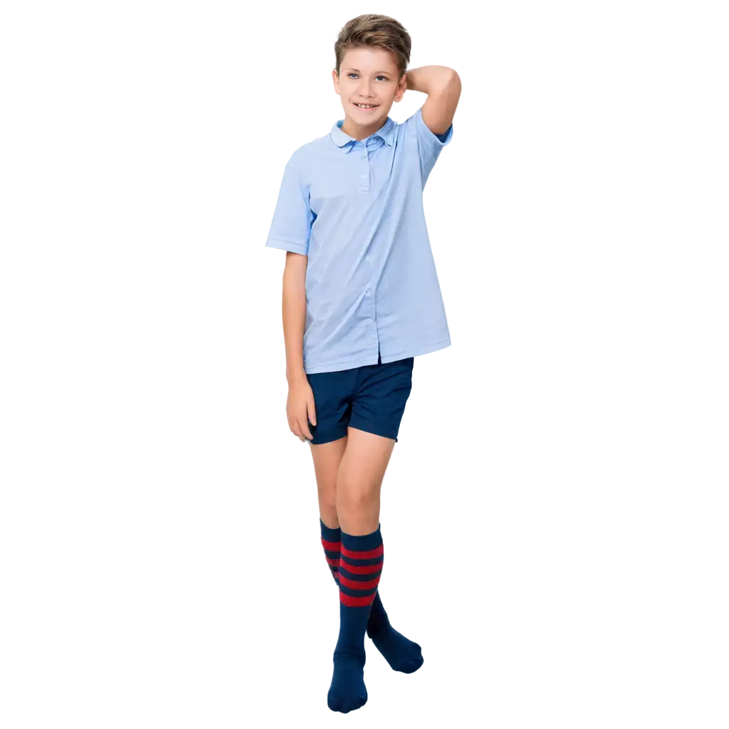 boy in shorts and knee-socks