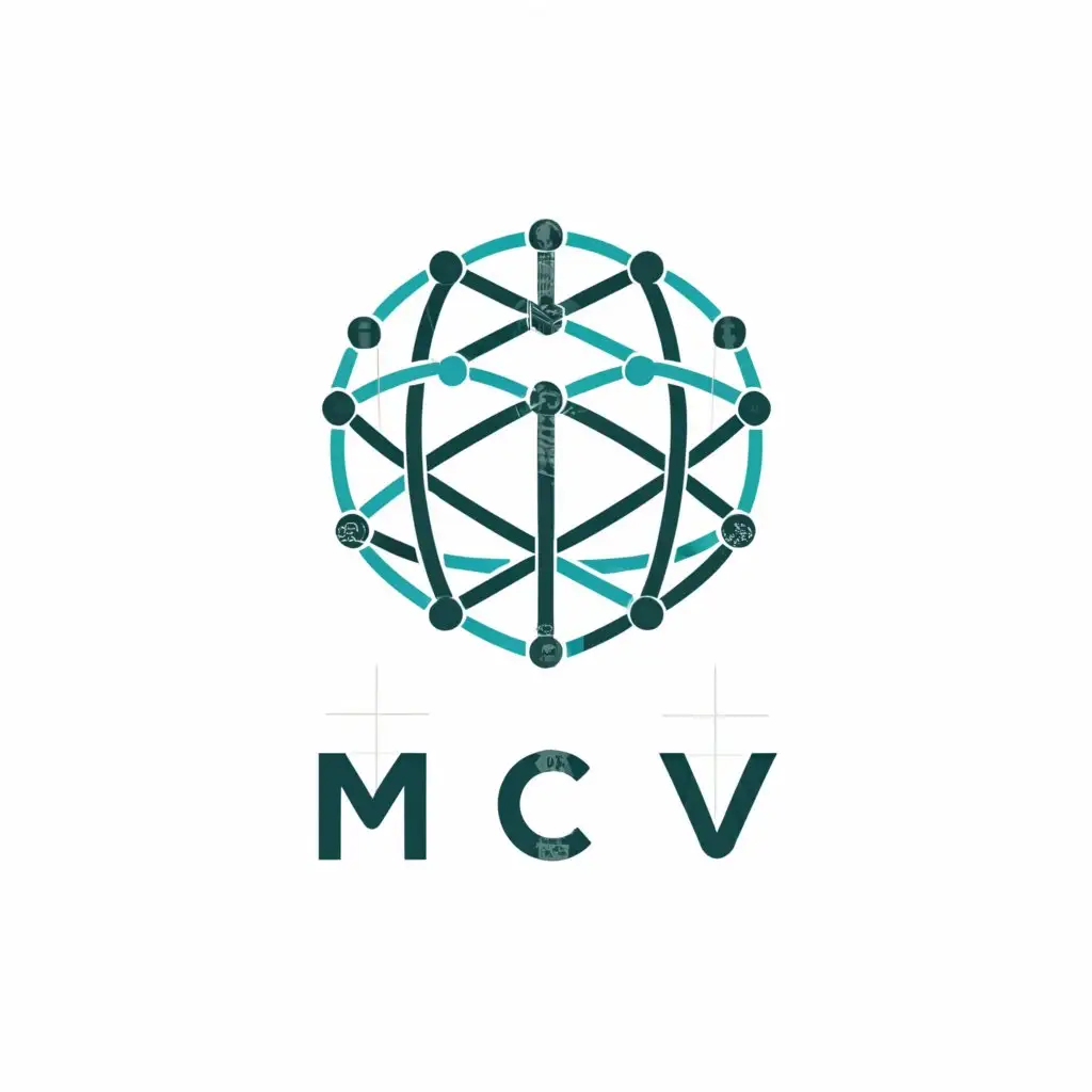 a logo design,with the text "MCV", main symbol:WORLD, globe,complex,be used in Internet industry,clear background