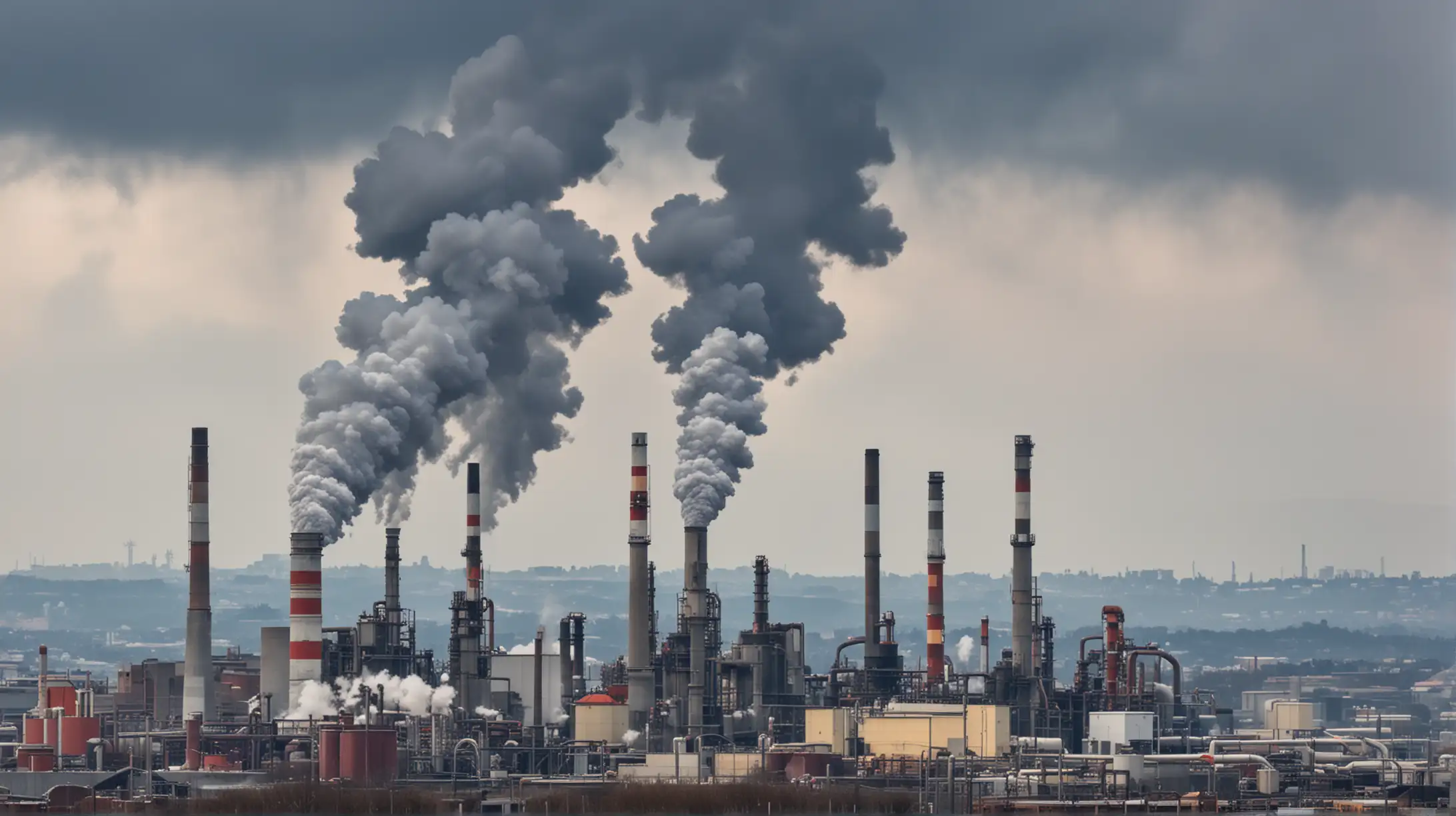 Industrial Plant Emitting Air Pollution