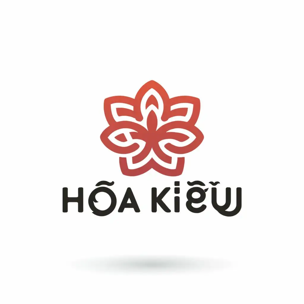 a logo design,with the text "Hoa Kiều", main symbol:Chinese cultural symbol (flower, cloud, ridges, ...)
Book,Moderate,be used in Education industry,clear background