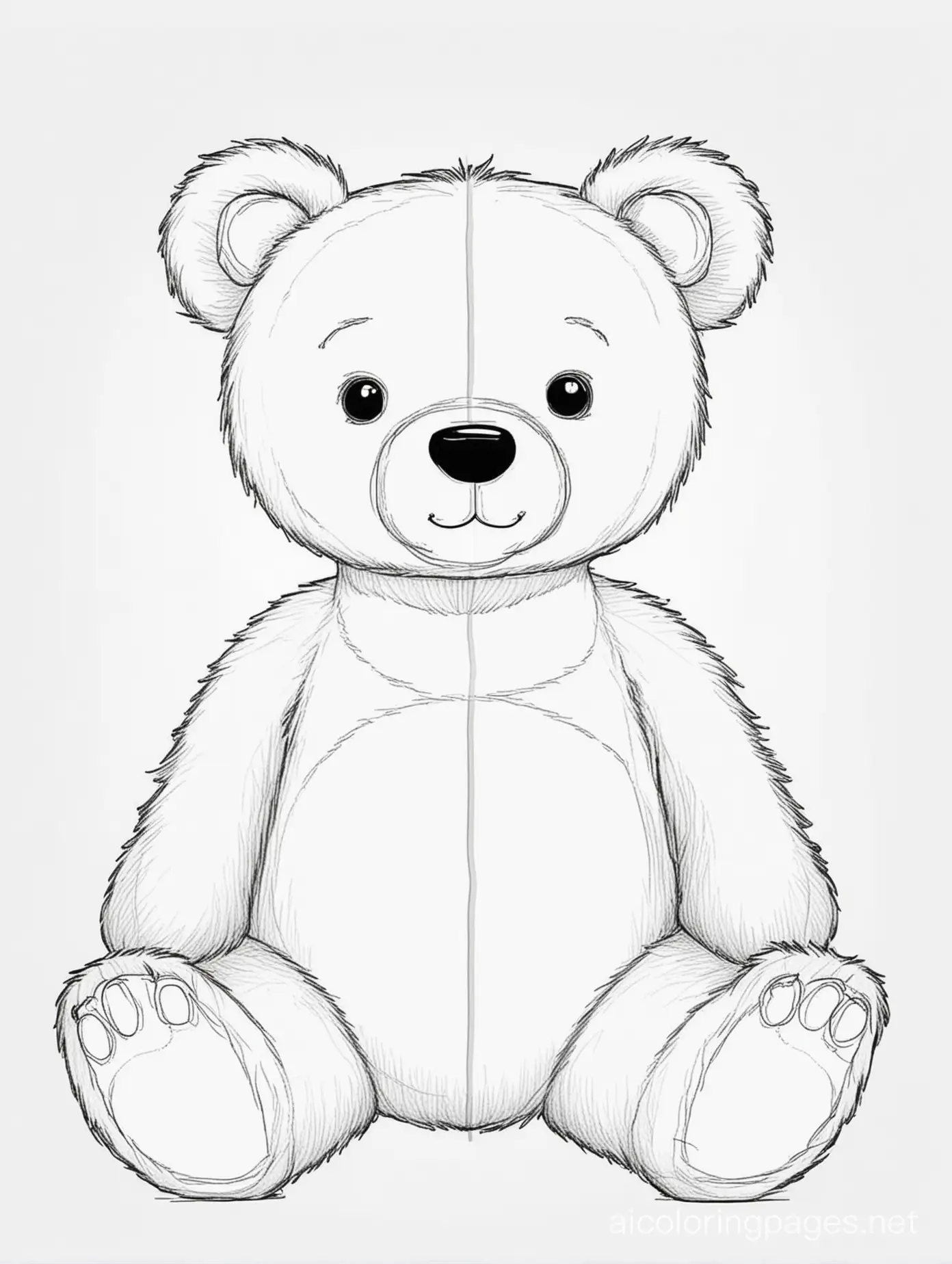 Teddy bear sitting position Teddy bear standing 
position 

, Coloring Page, black and white, line art, white background, Simplicity, Ample White Space. The background of the coloring page is plain white to make it easy for young children to color within the lines. The outlines of all the subjects are easy to distinguish, making it simple for kids to color without too much difficulty