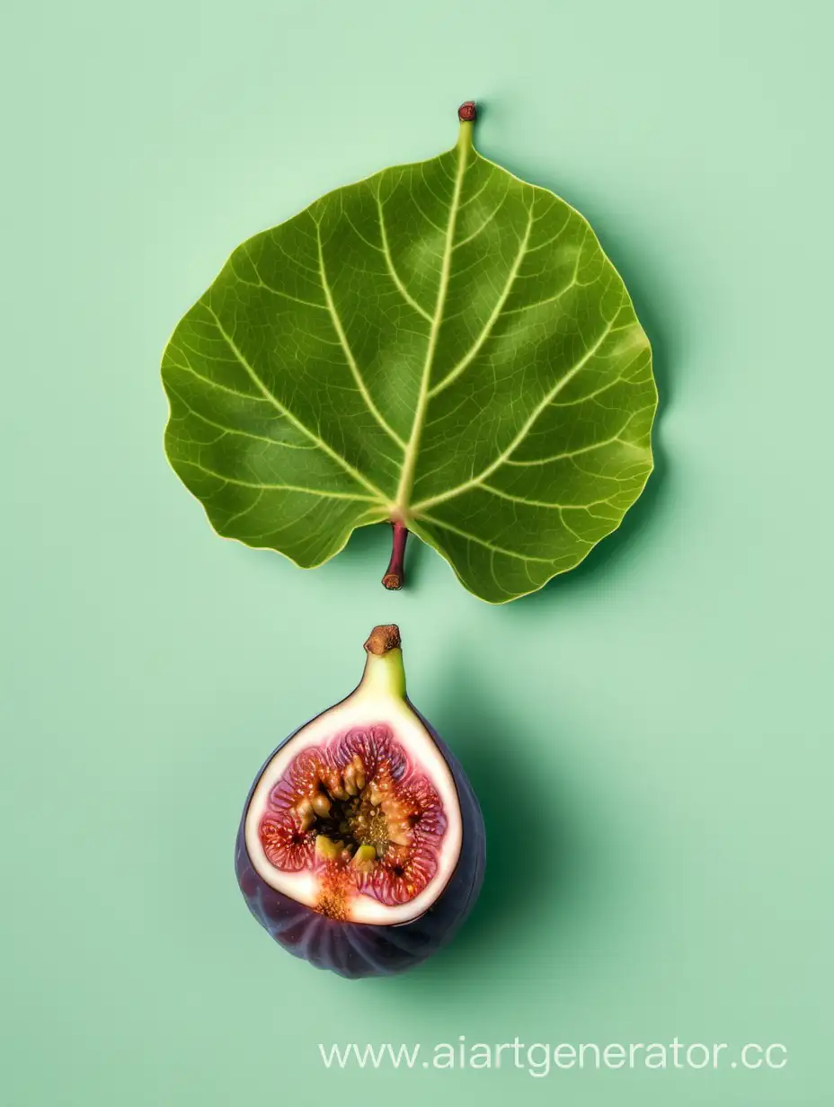 Fig with green leaf