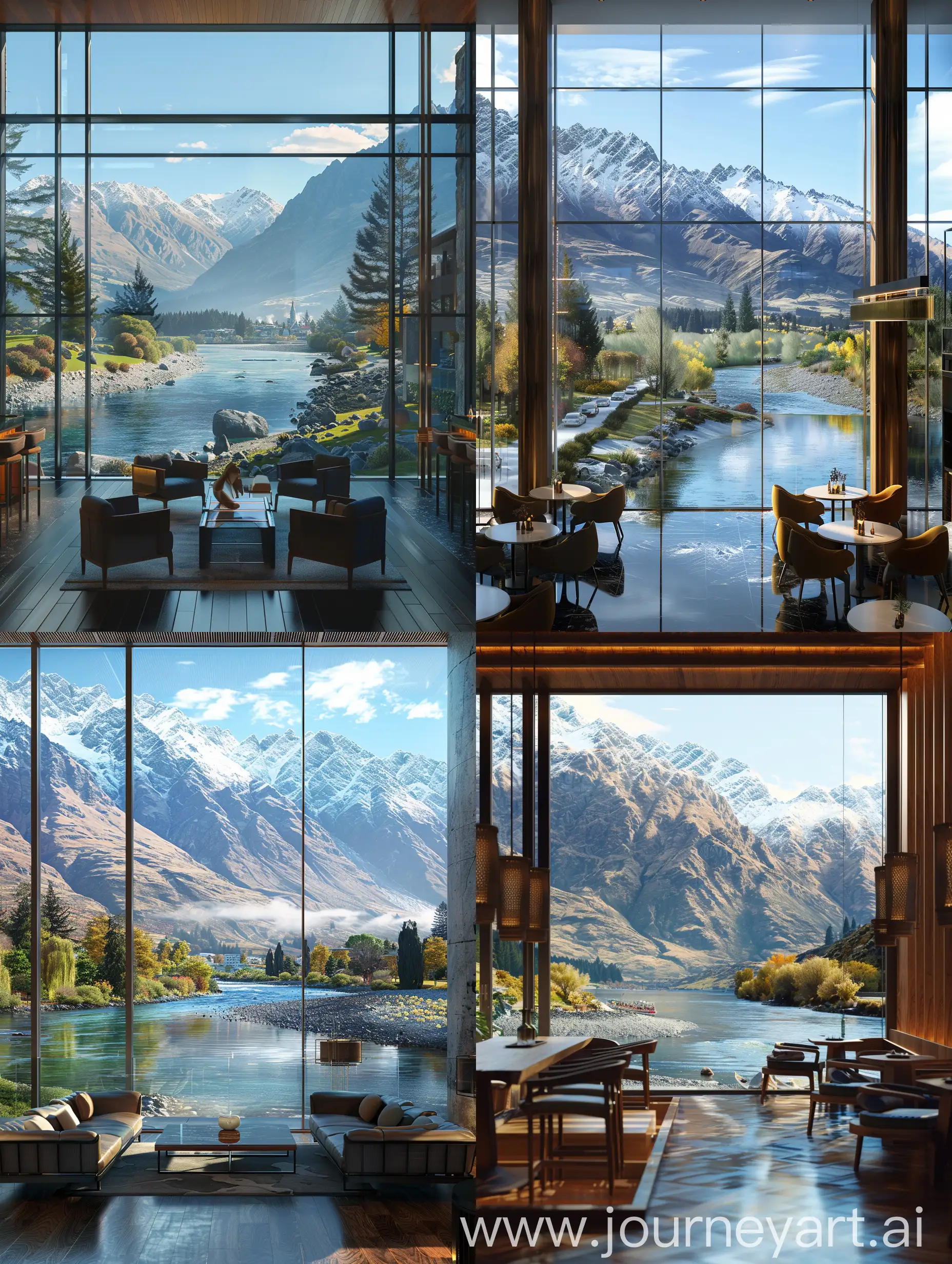 Captivating-Modern-Hotel-Interior-with-River-and-Mountain-Views-in-Queenstown-New-Zealand