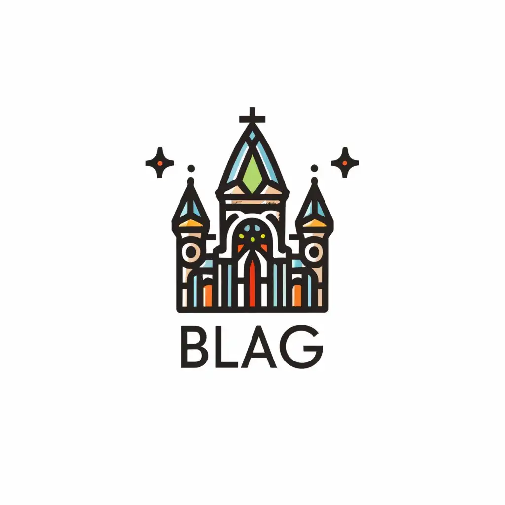 a logo design,with the text "BLAG", main symbol:Church,complex,clear background