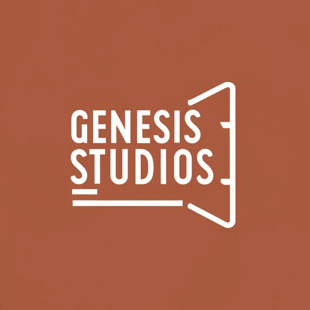 logo, Camera, with the text "Genesis Studios", typography