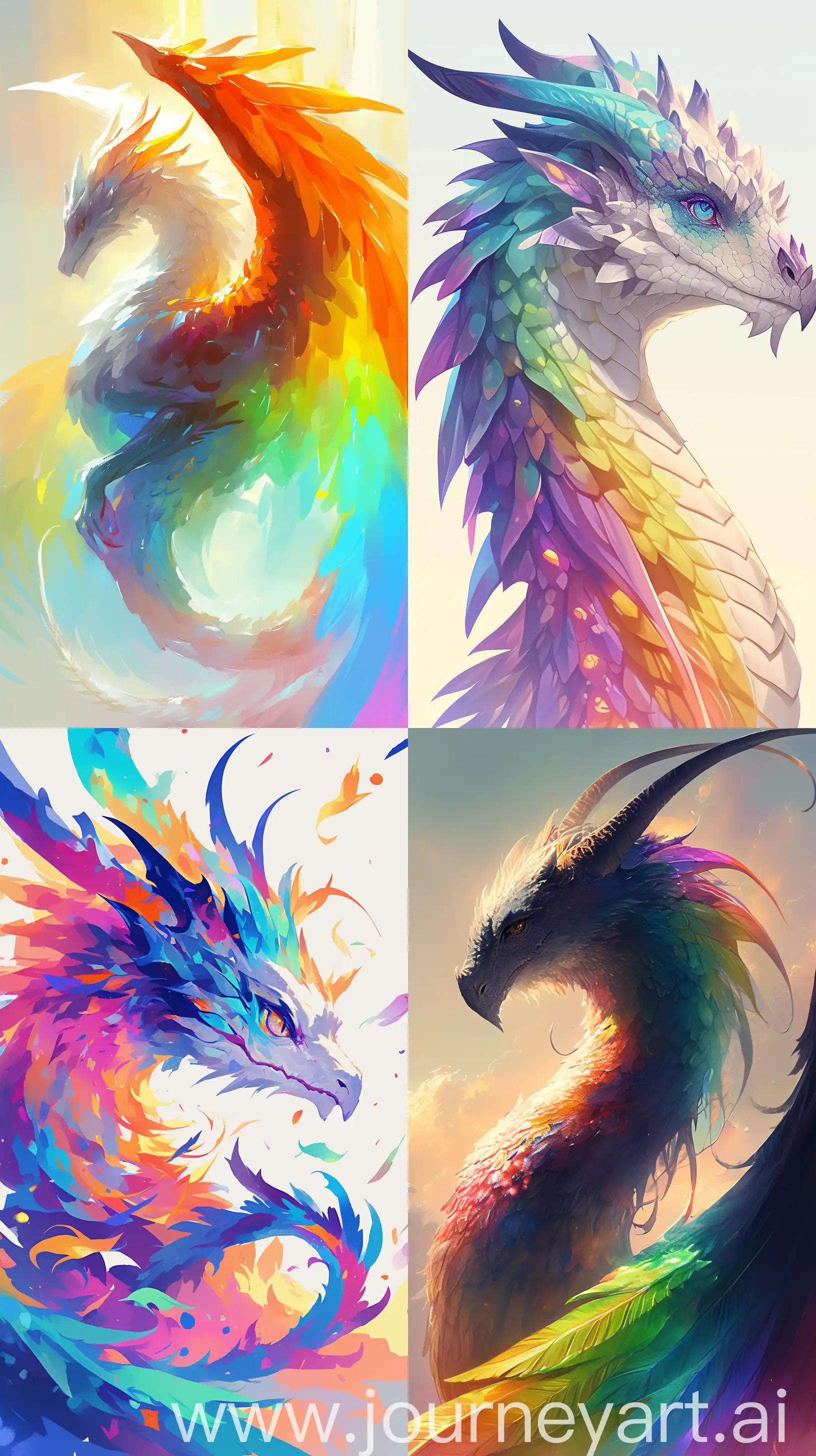 Vibrant-Rainbow-Dragon-Creature-in-Fantasy-Landscape