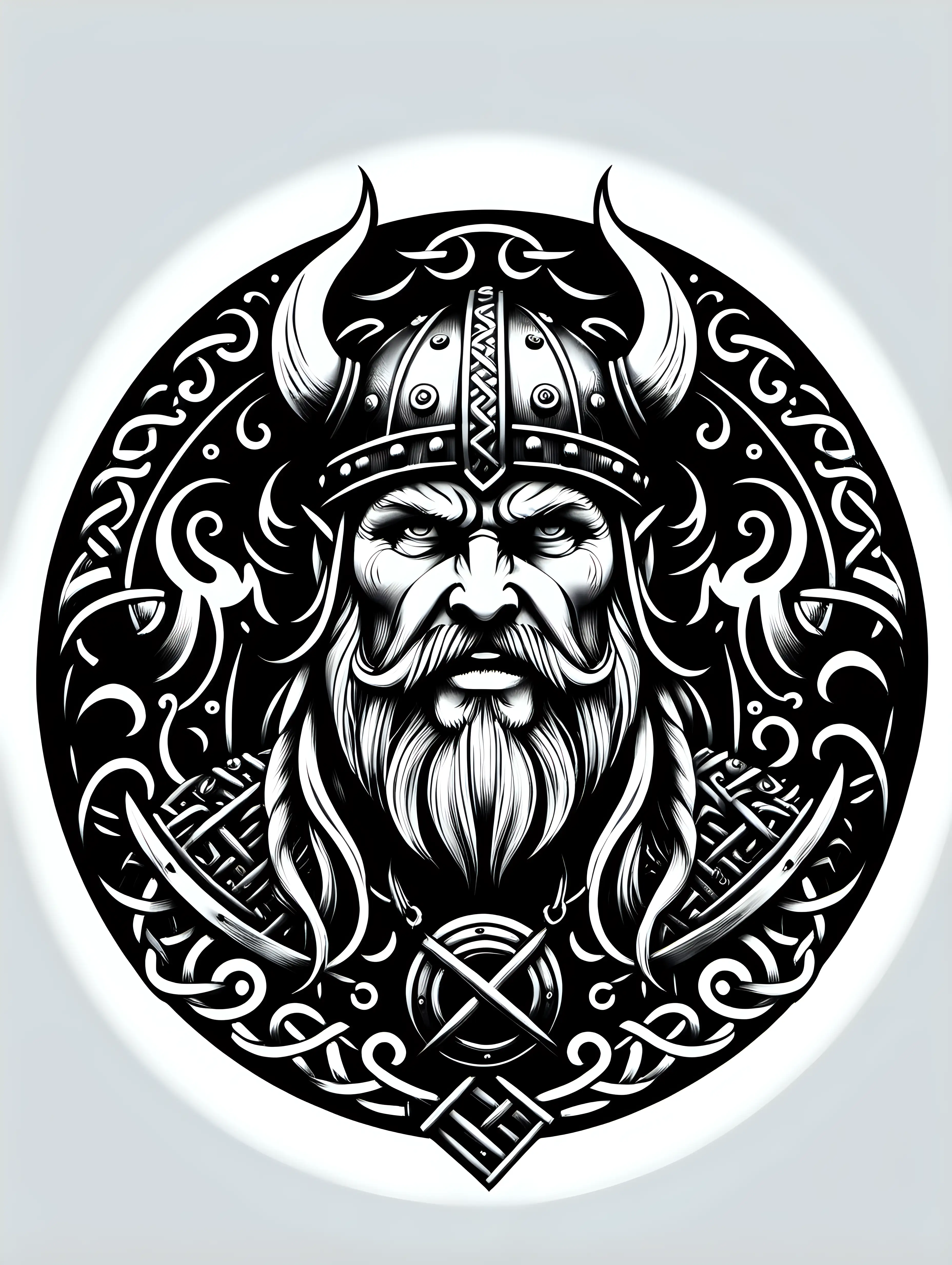 Viking Rune TShirt Design in Classic Black and White