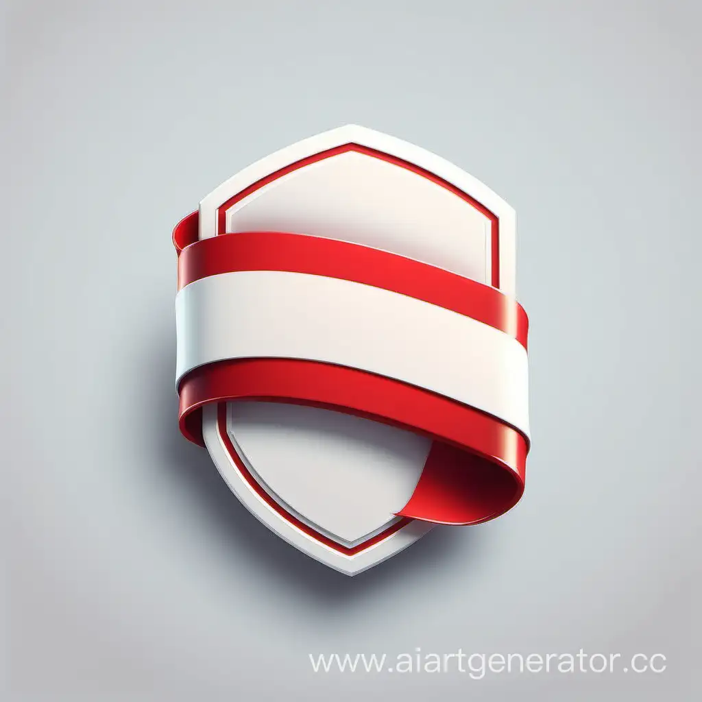 Elegant-3D-Red-and-White-Ribbon-Badge-Logo-Design