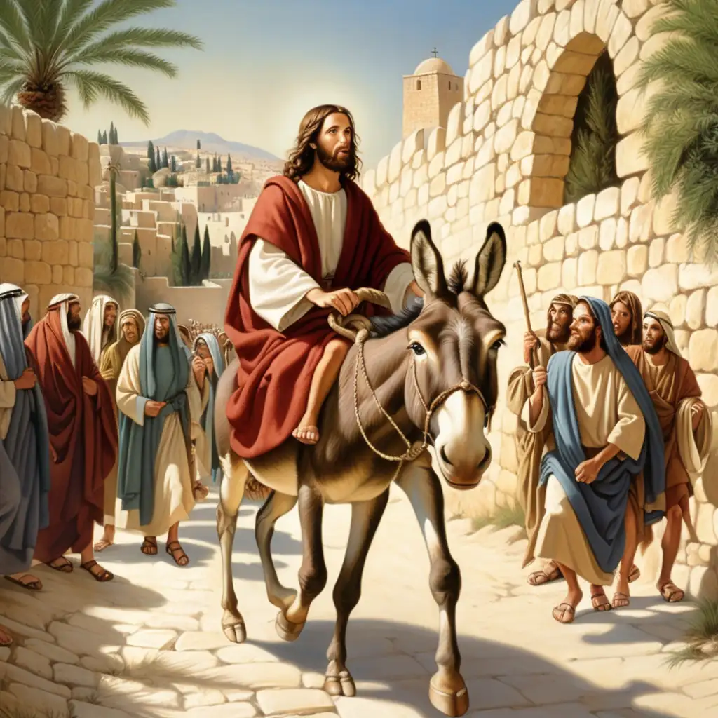 Jesus Riding Donkey into Jerusalem