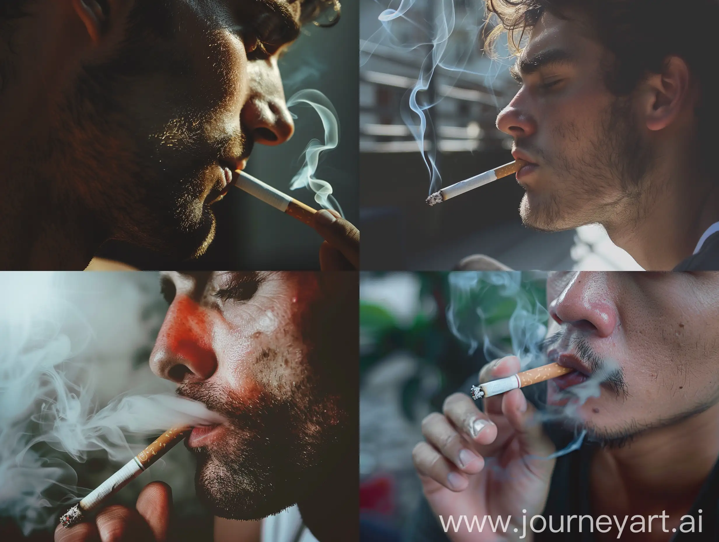 Authentic-Moment-Man-Enjoying-a-Cigarette-in-Natural-Light