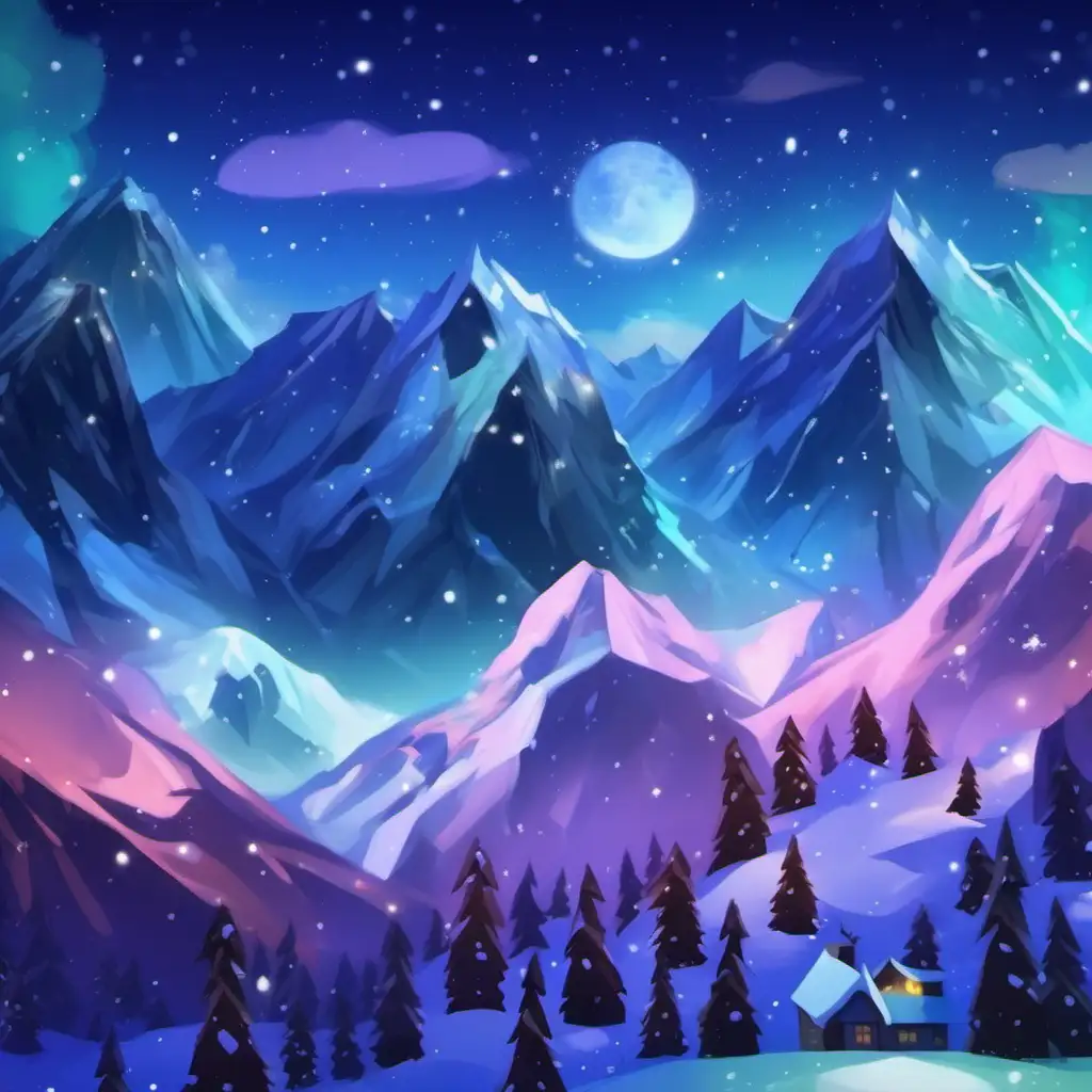 Make into northern night sky lights, add snow to the mountain tops