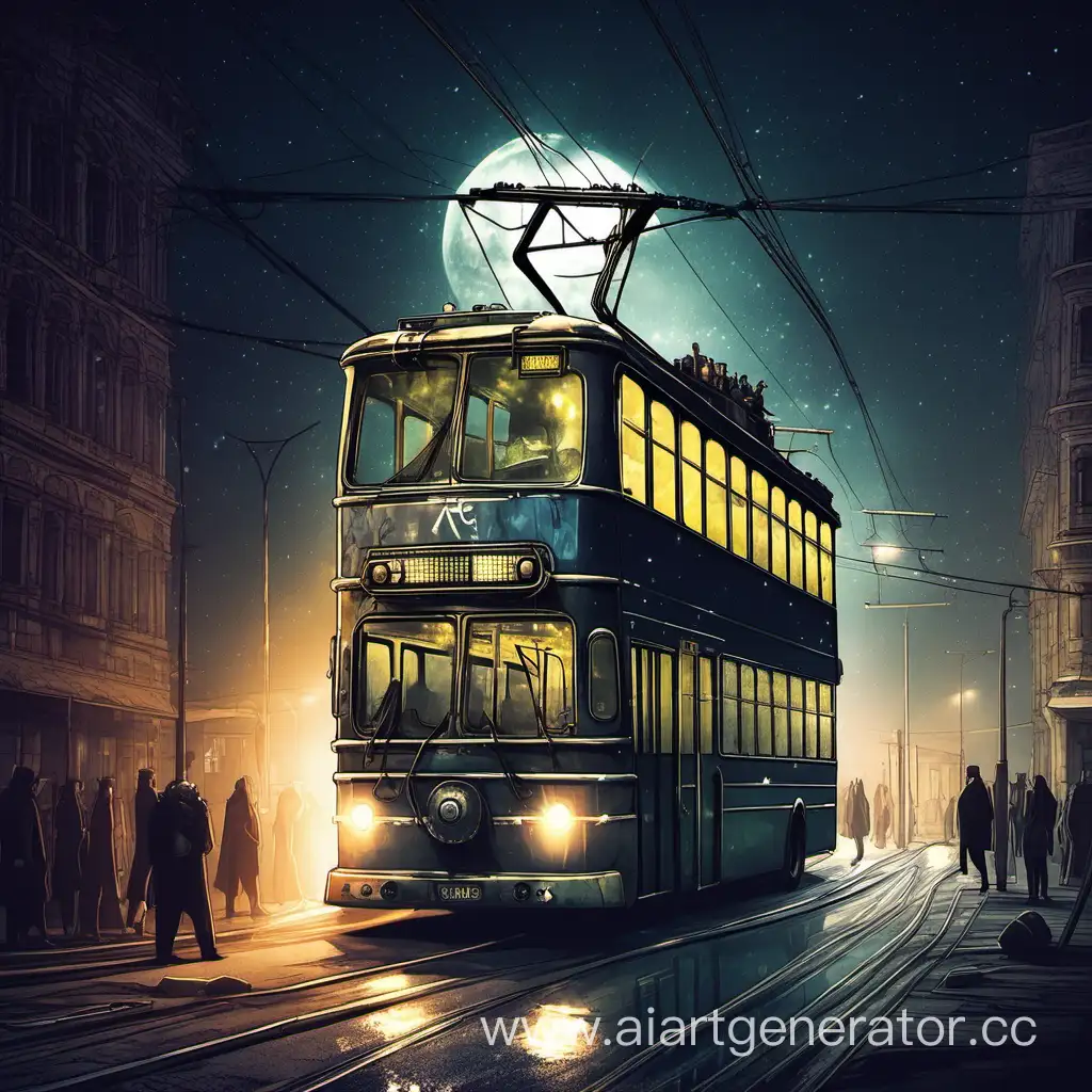 самый эпичный 
ночной троллейбус в  другом мире