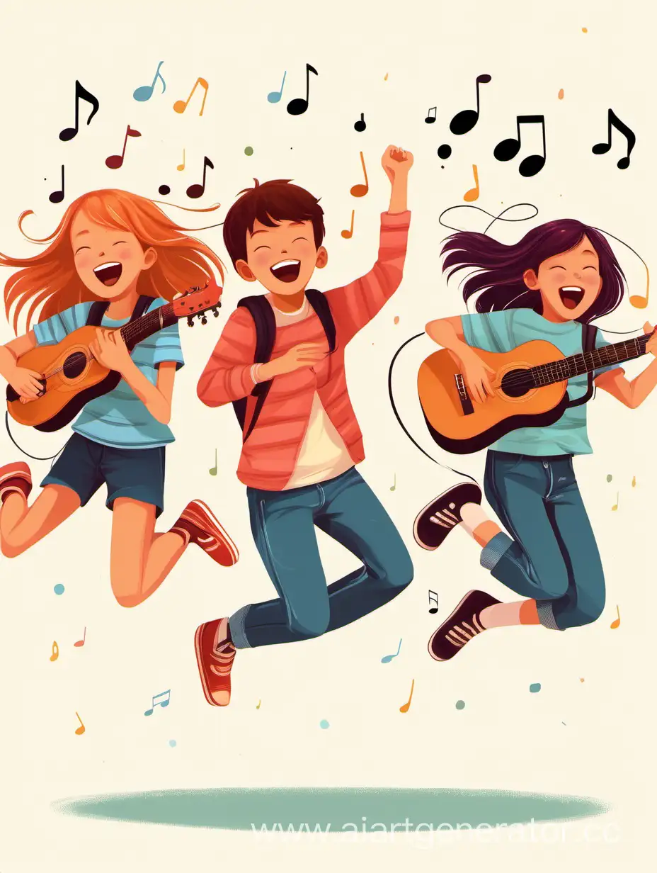 Energetic-Teenagers-Jumping-with-Musical-Instruments