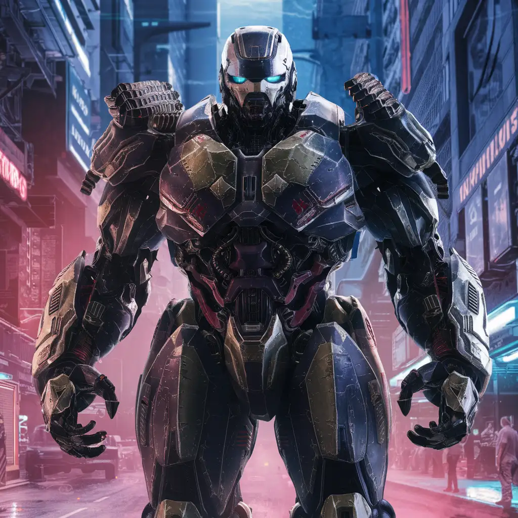 Futuristic-CyberTanker-HighTech-Armored-Robot-in-Night-Metropolis