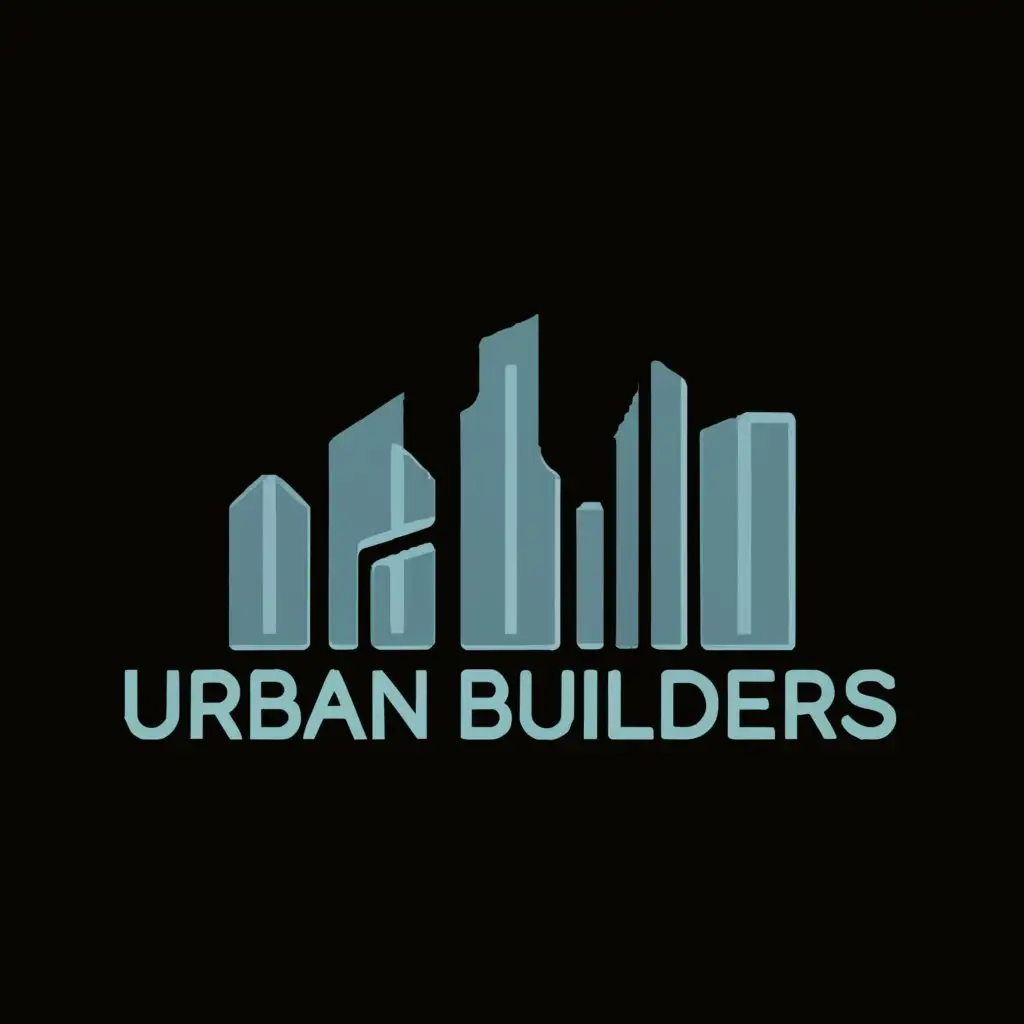 a logo design,with the text "Urban Builders", main symbol:A logo
showcasing a modern city skyline,
representing urban development,
construction, and architectural
expertise.,Moderate,clear background