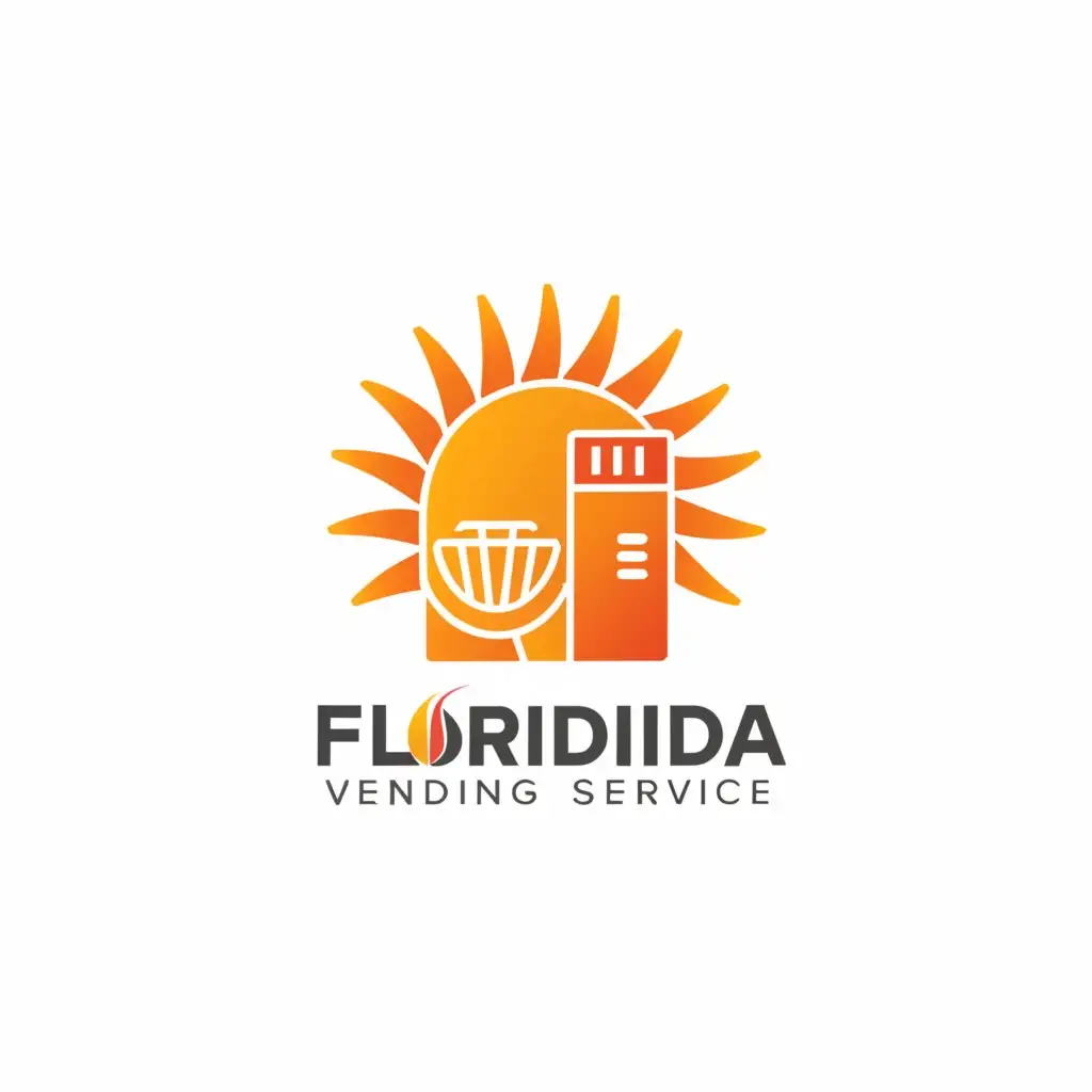 a logo design,with the text "Florida Vending Service", main symbol:sun and vending machine,Moderate,be used in Retail industry,clear background