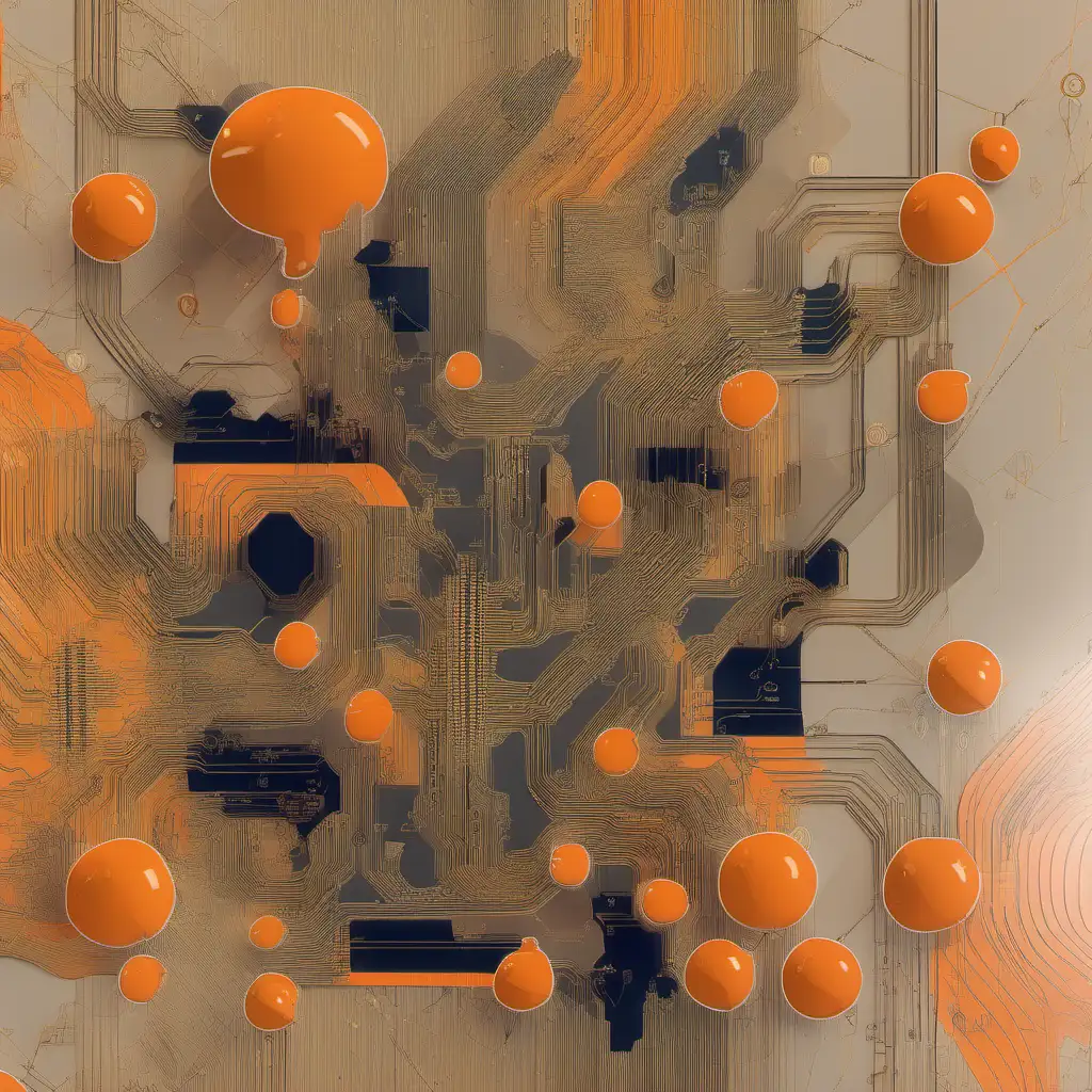 Vibrant Orange Bitcoin Concept with Futuristic Elements