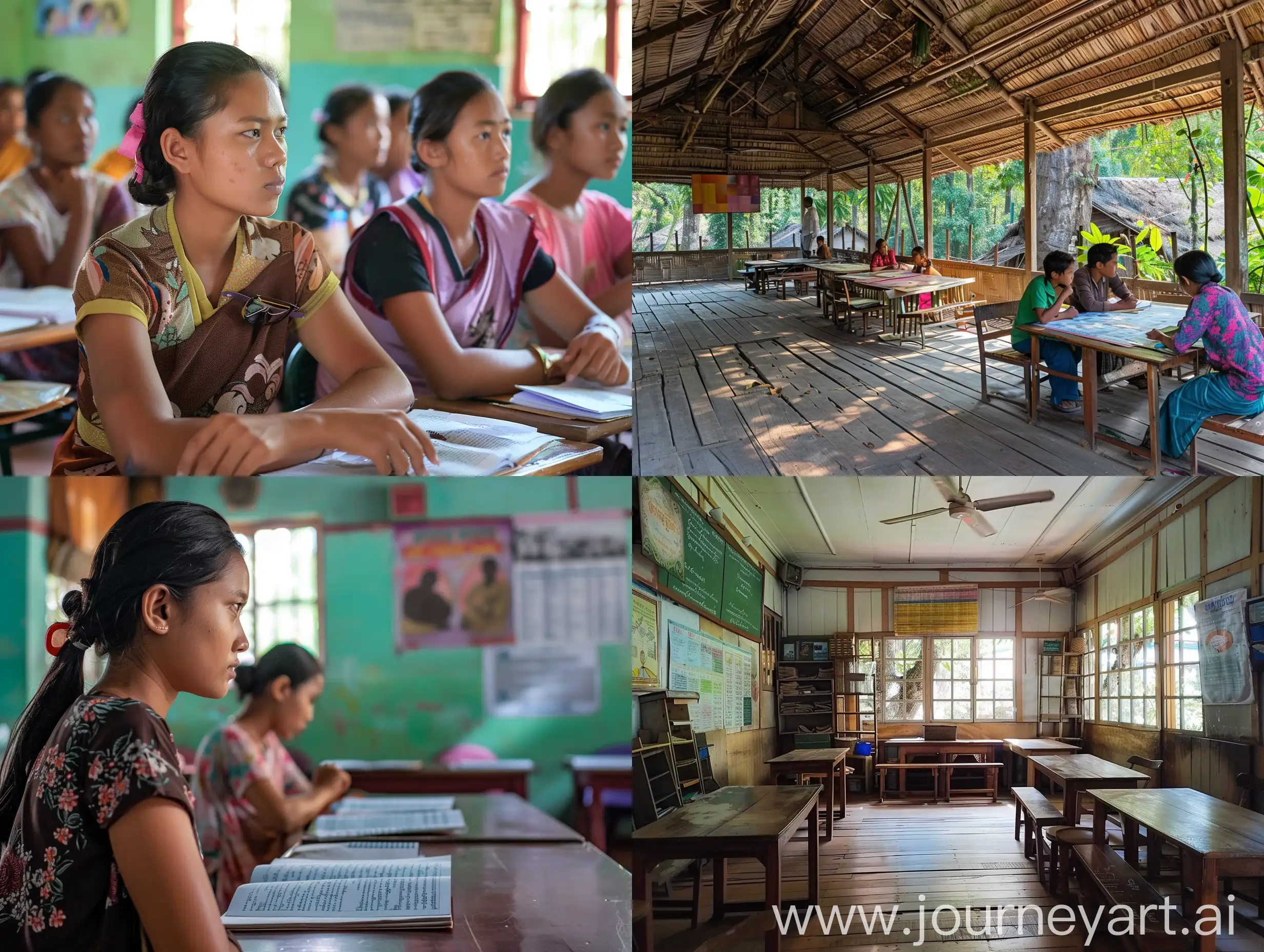 Vibrant-Burmese-Language-School-Classroom-with-Engaged-Students