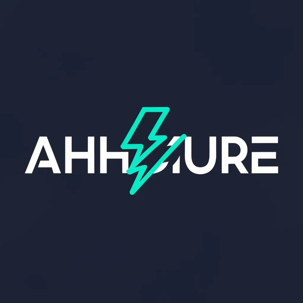 a logo design,with the text "AHHHZURE", main symbol:Lightning,Moderate,be used in Internet industry,clear background