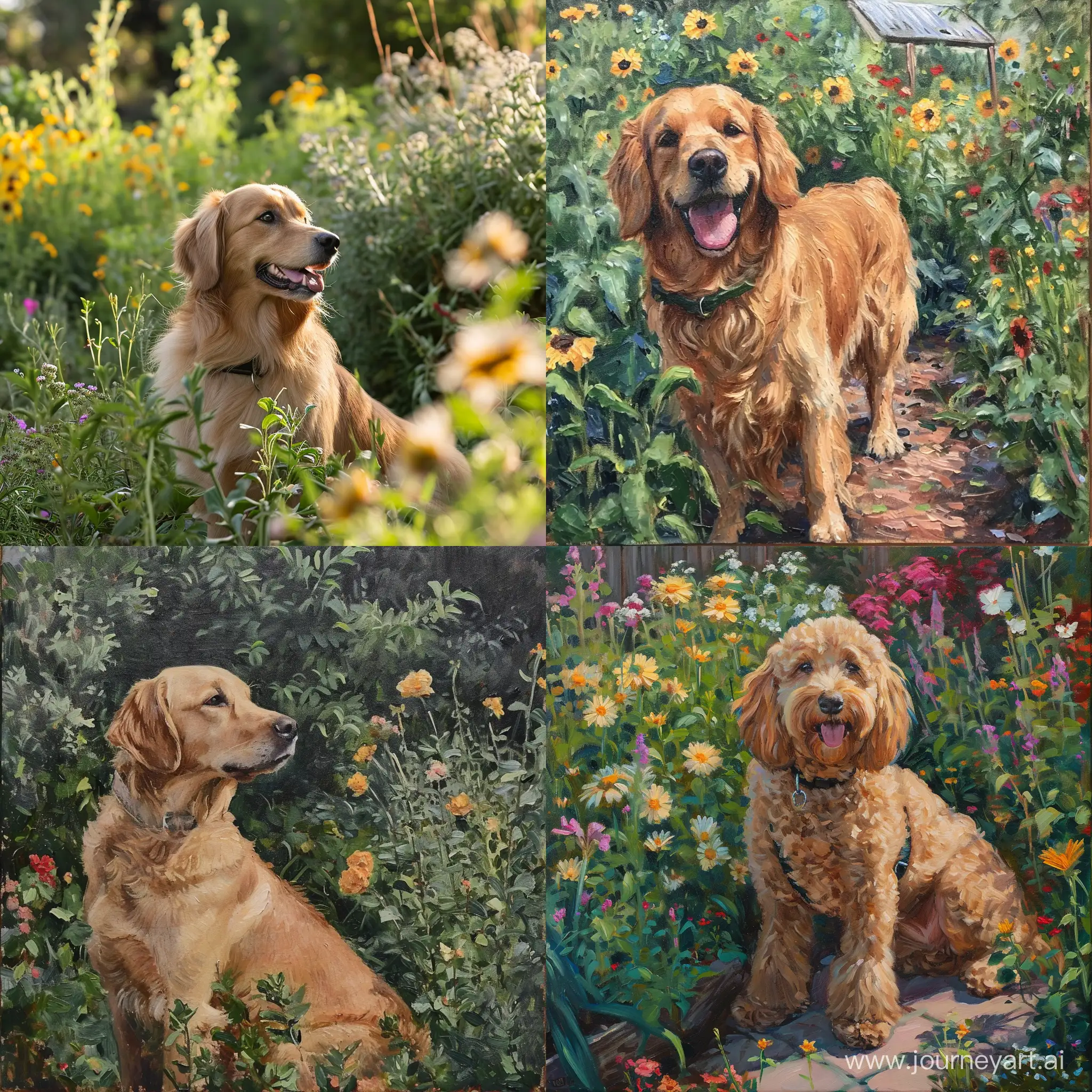 Playful-Dog-Enjoying-Garden-Fun