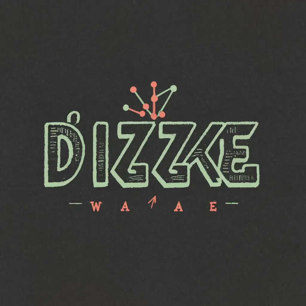 logo, hacks, with the text "dizzyware", typography