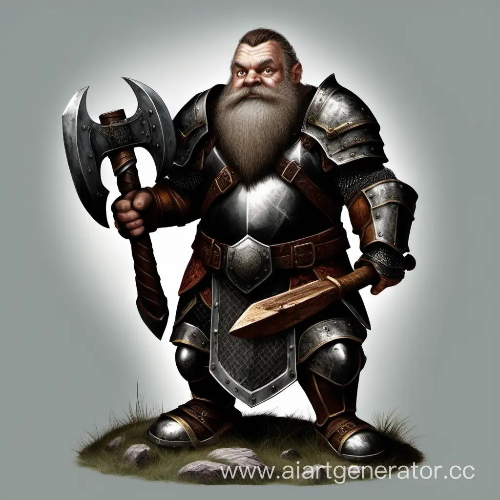 Dwarf-Warrior-Wielding-an-Axe-in-Protective-Armor