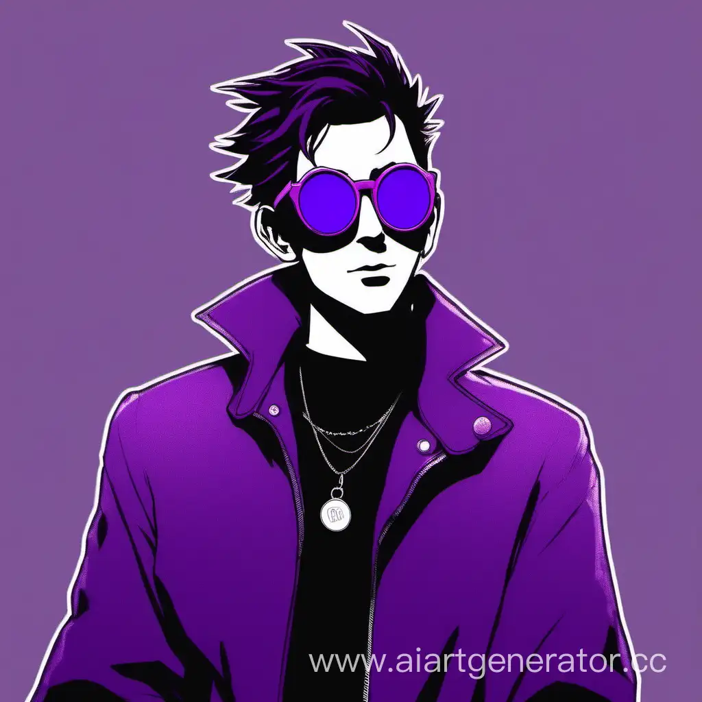 Тень в фиолетовой куртке и фиолетовых очках
