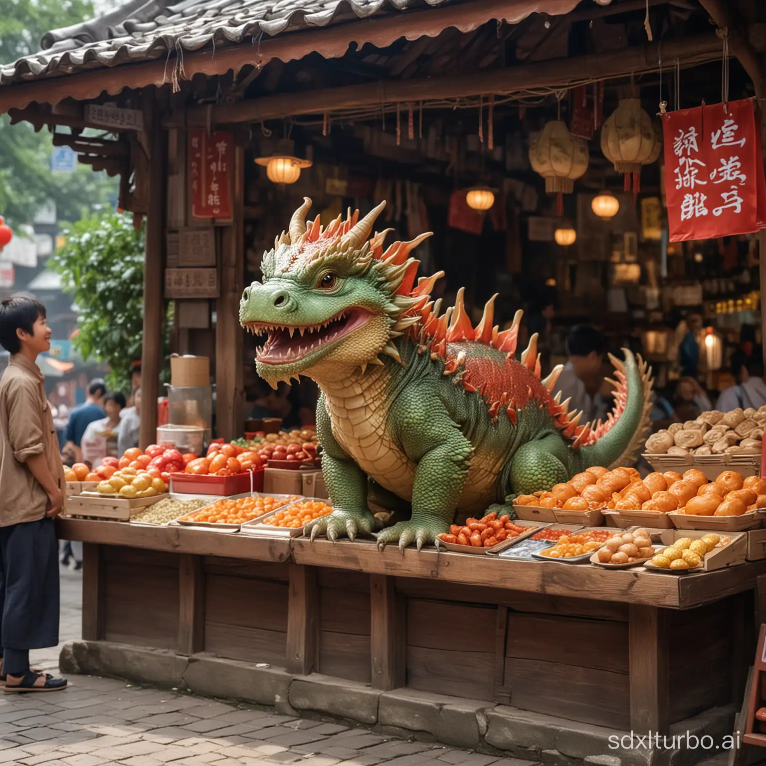 Adorable-Little-Dragon-Delights-Customers-at-Xiaolongs-Stall